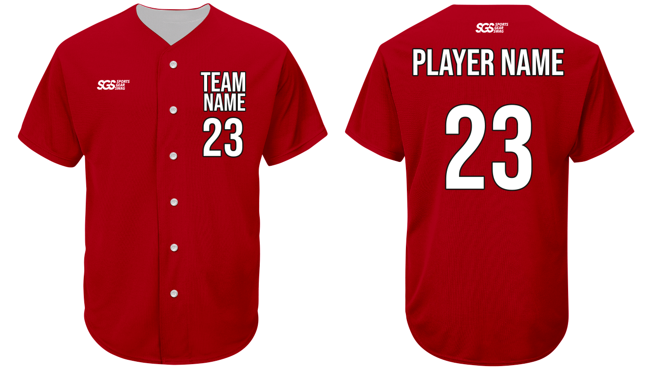 Custom buckeye red classic adult youth unisex full buttons softball jersey - Jersey