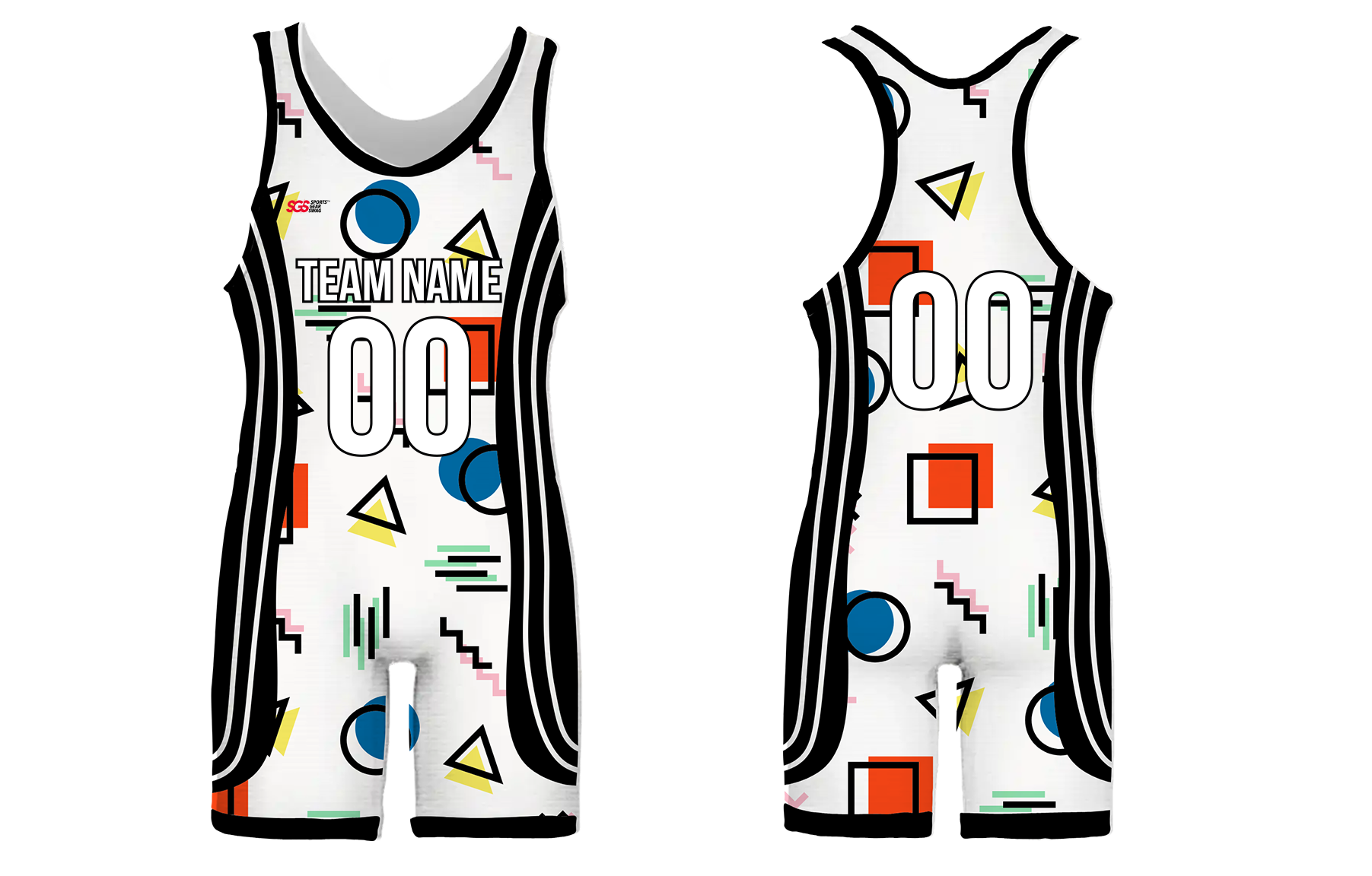Custom adult youth unisex wrestling suits shapescape showdown - Wrestling-singlets