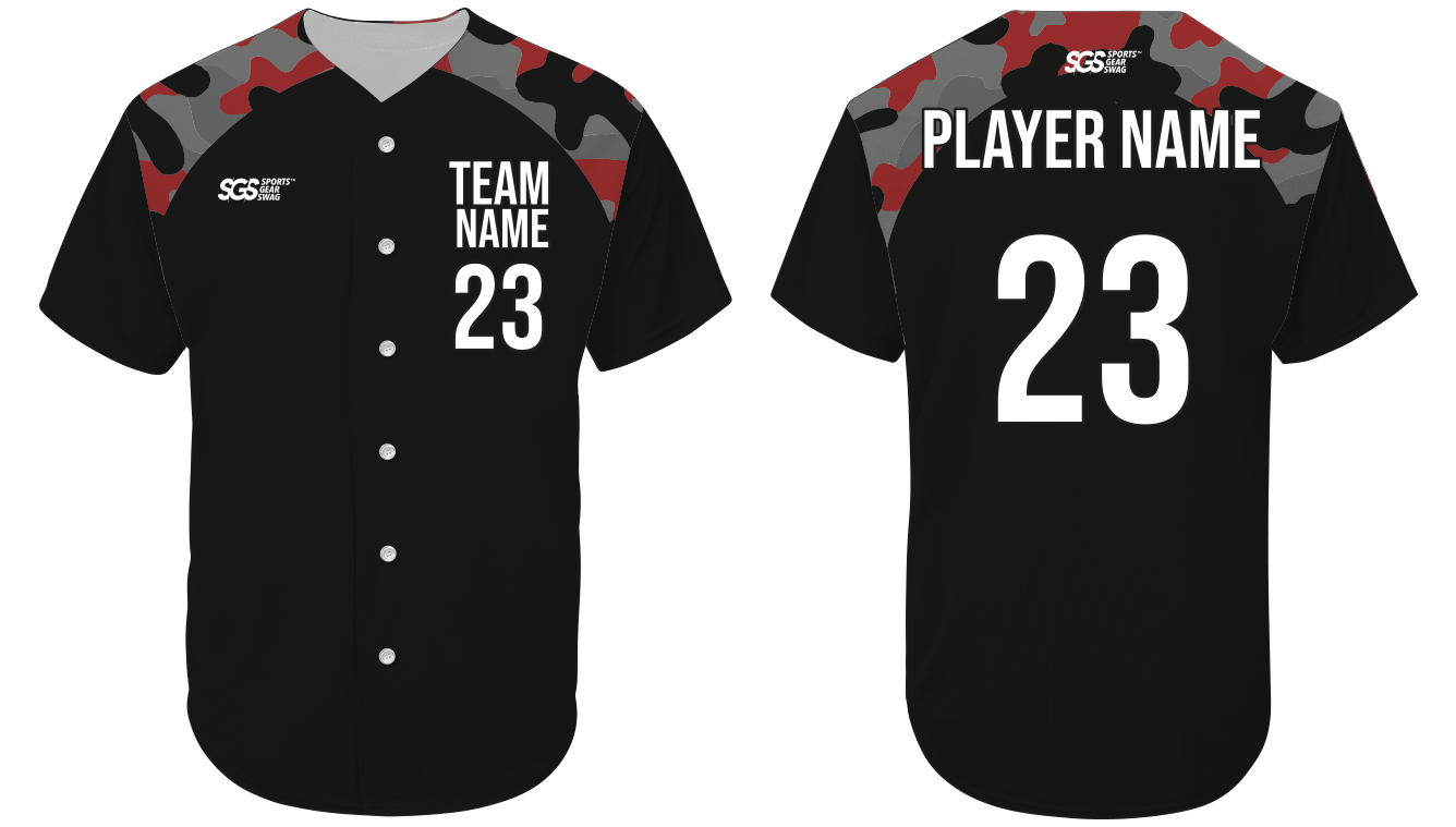 Custom sleeves camo adult youth unisex baseball jersey - Jersey