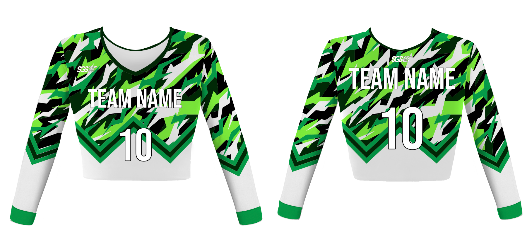 Custom leafy lynx youth adult unisex cheerleading long sleeve crop top jersey - Jersey