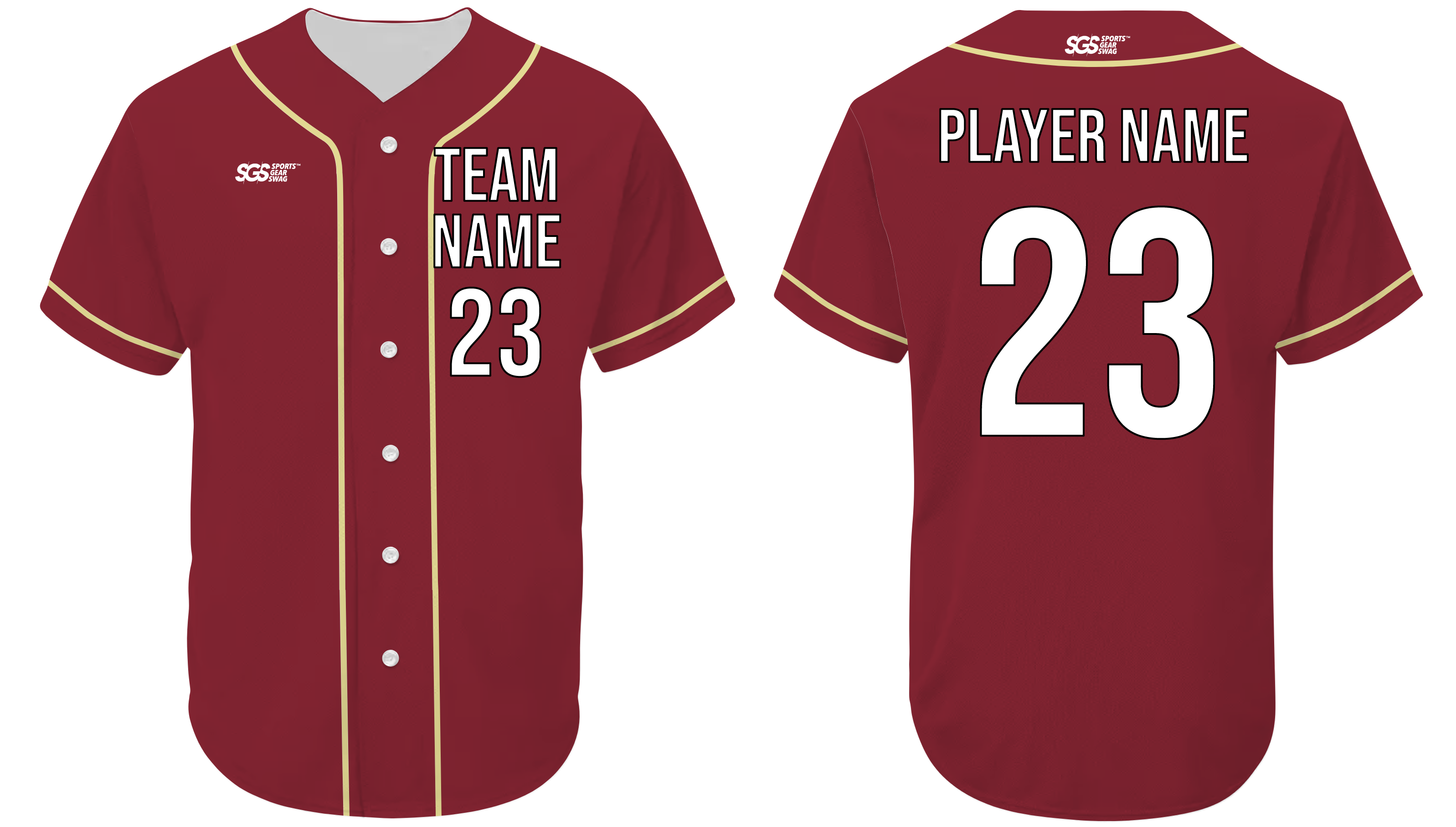 Custom cardinal classic adult youth unisex full buttons softball jersey - Jersey