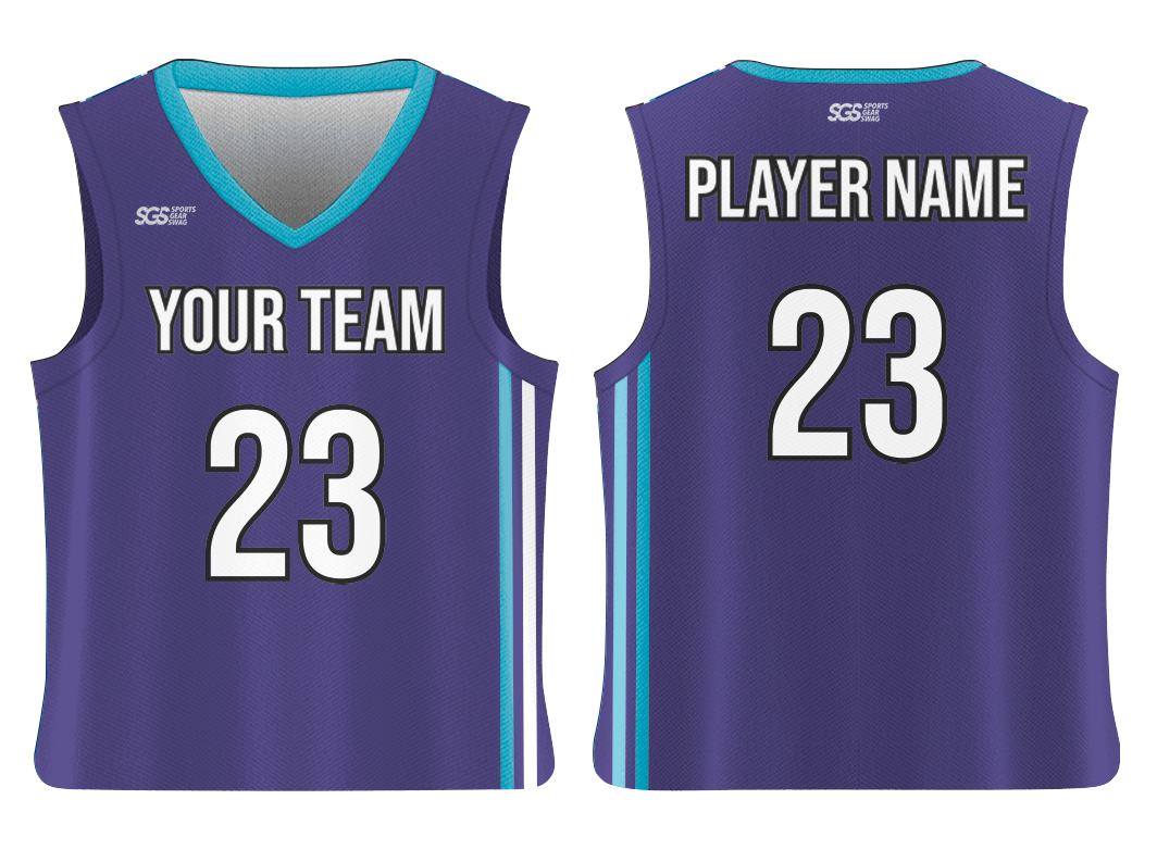 Custom casual blue white lines adult youth unisex basketball jersey - reversible uniform - Jersey