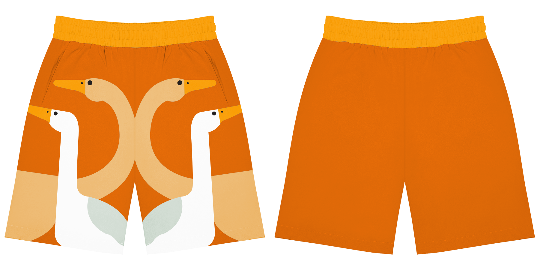 Custom swan print adult youth unisex shorts - Short