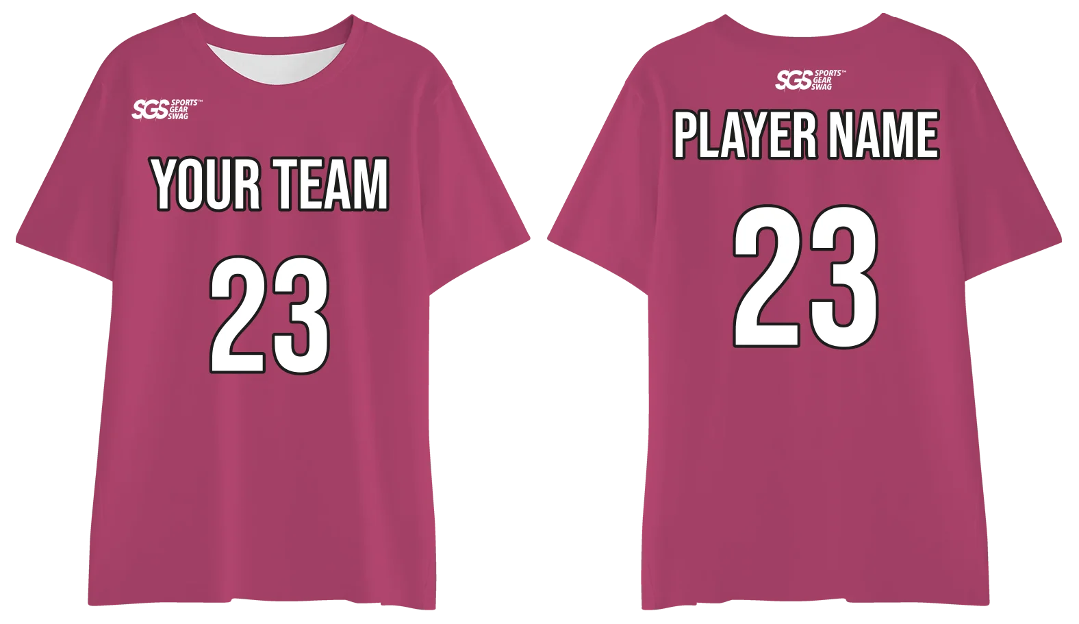 Custom dark pink adult youth unisex comfort short-sleevet shirt - Jersey