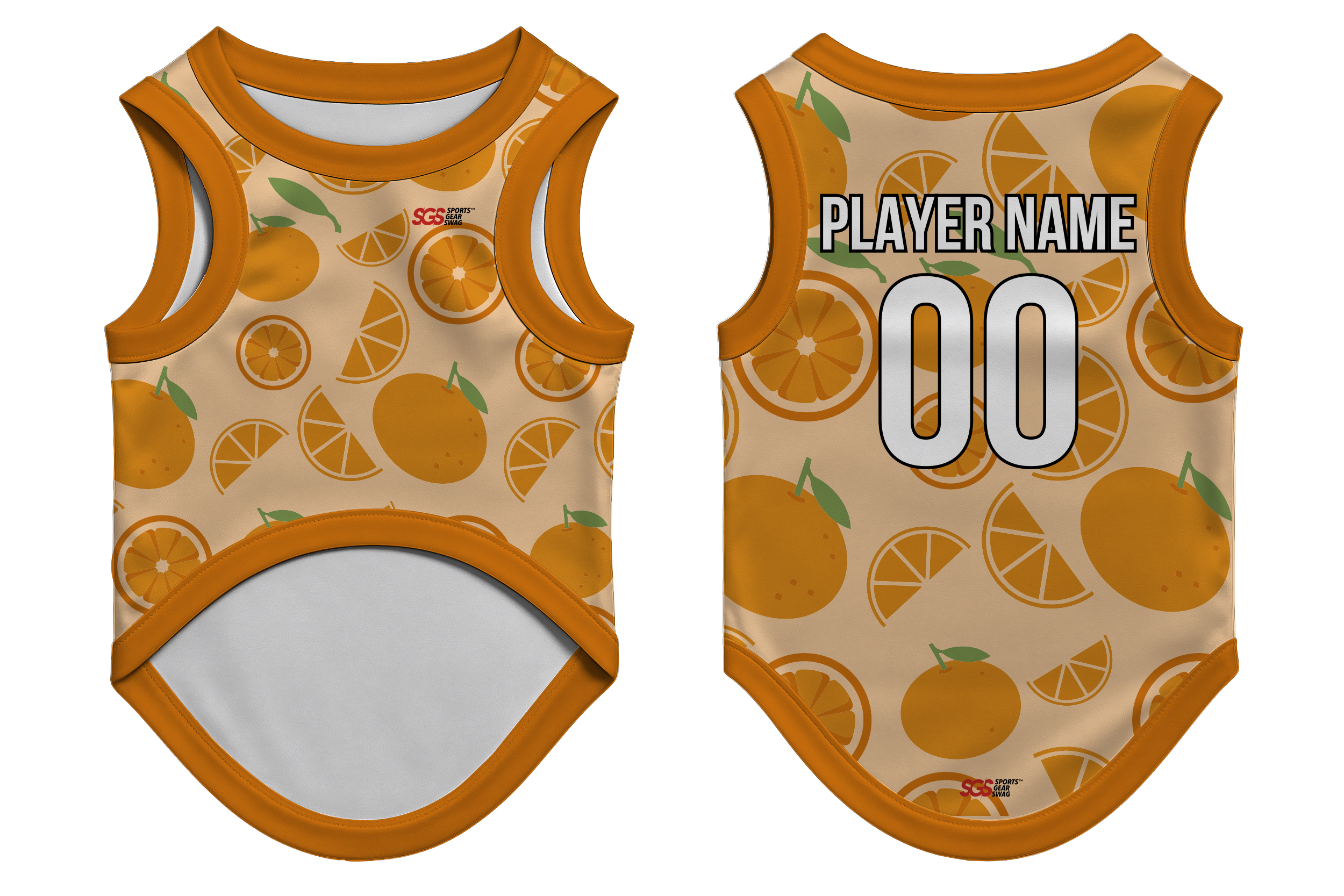 Custom pet basketball jersey orange design - Pets-basketball-jersey