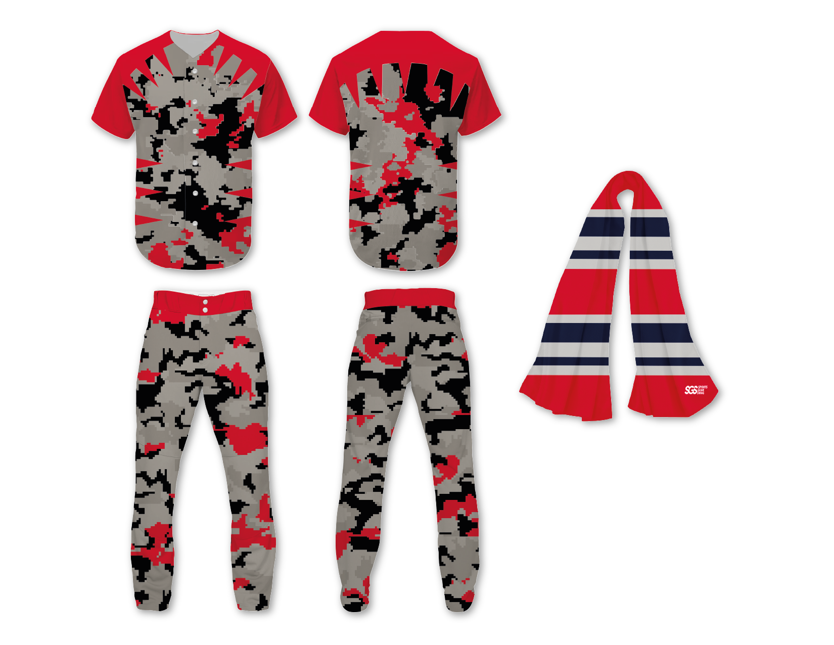 Custom sharp point camo adult youth unisex softball jersey - Jersey