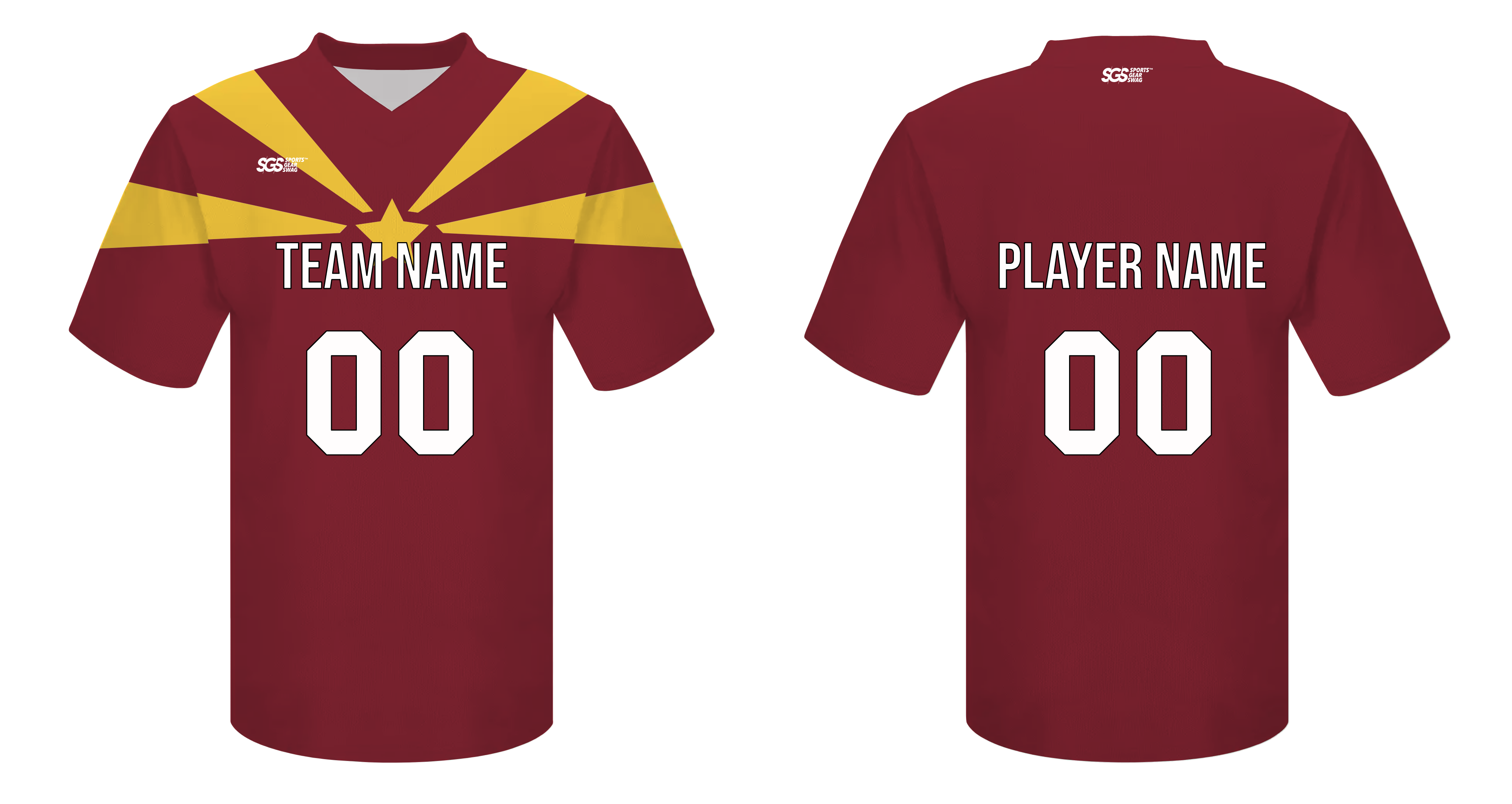 Custom adult youth unisex football jersey stellar maroon - Jersey