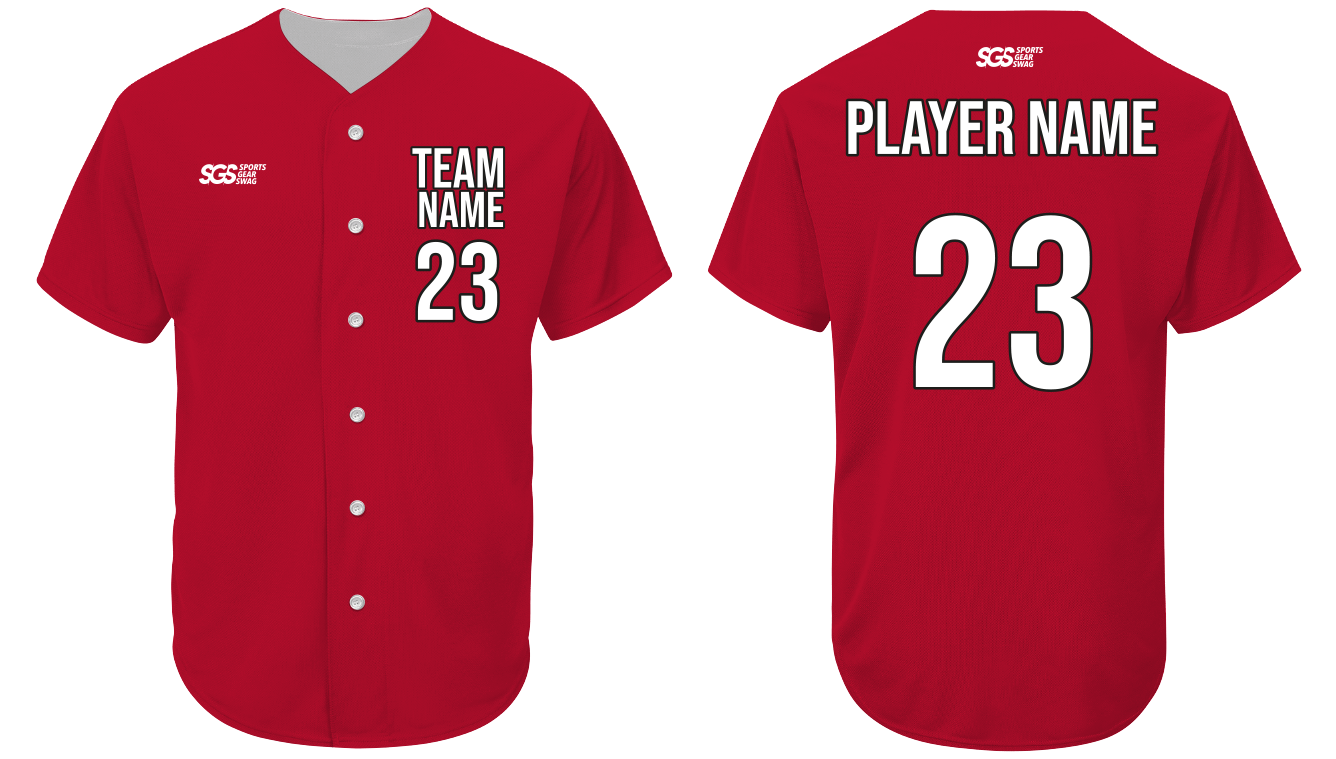 Custom solid maroon adult youth unisex full buttons softball jersey - Jersey