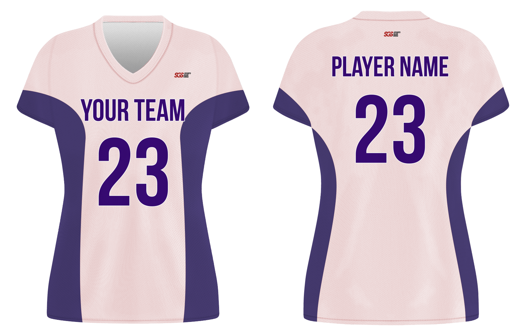 Custom pink solids adult youth volleyball jersey - Jersey