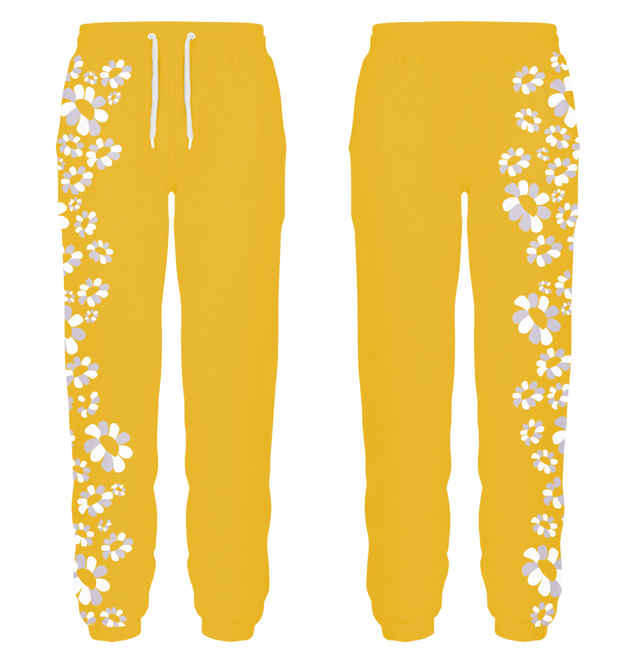 Custom one side flowers adult youth unisex sweatpants - Sweatpant