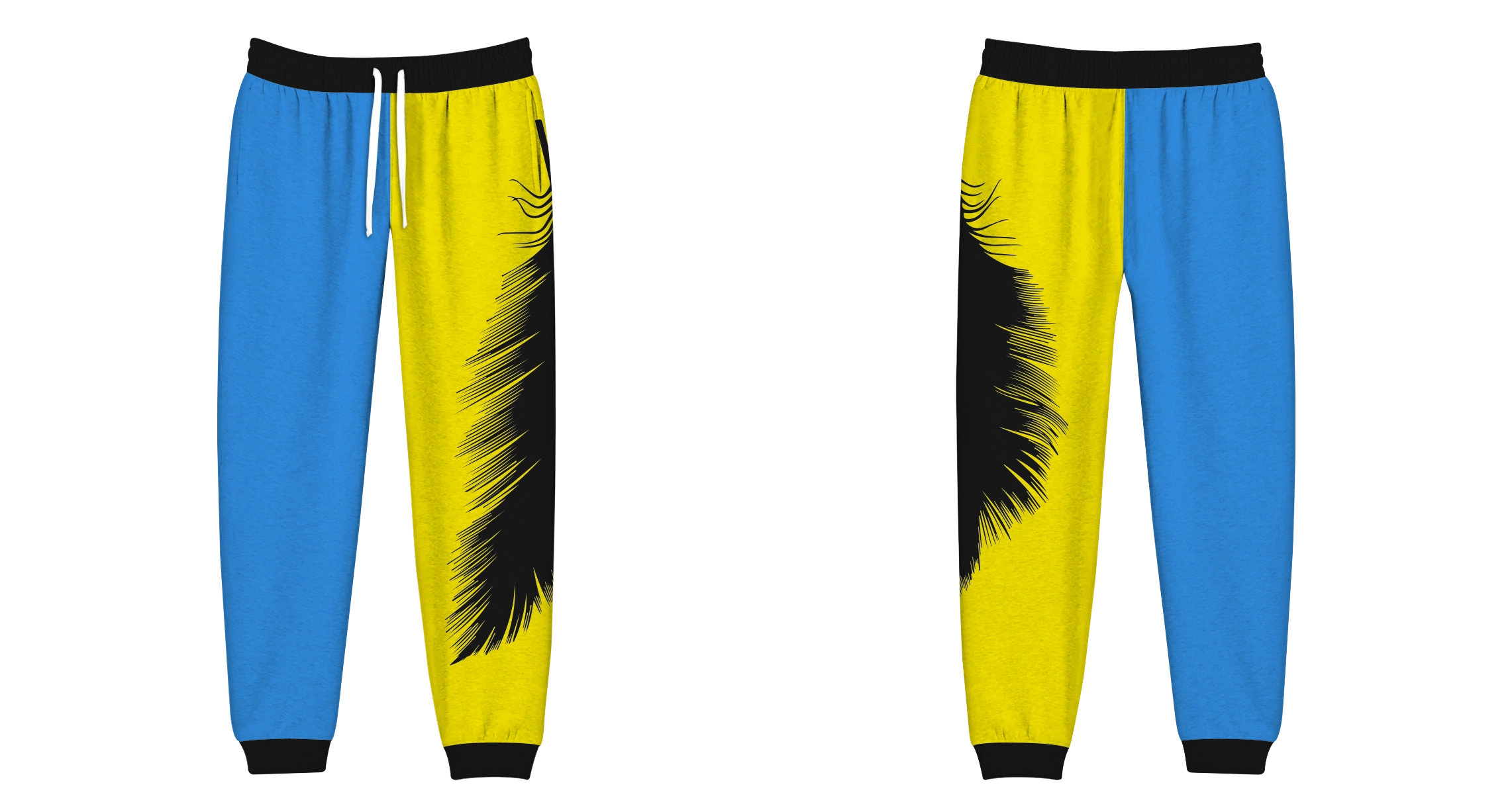Custom black feather adult youth unisex cheerleading pants - Cheerleading-pants