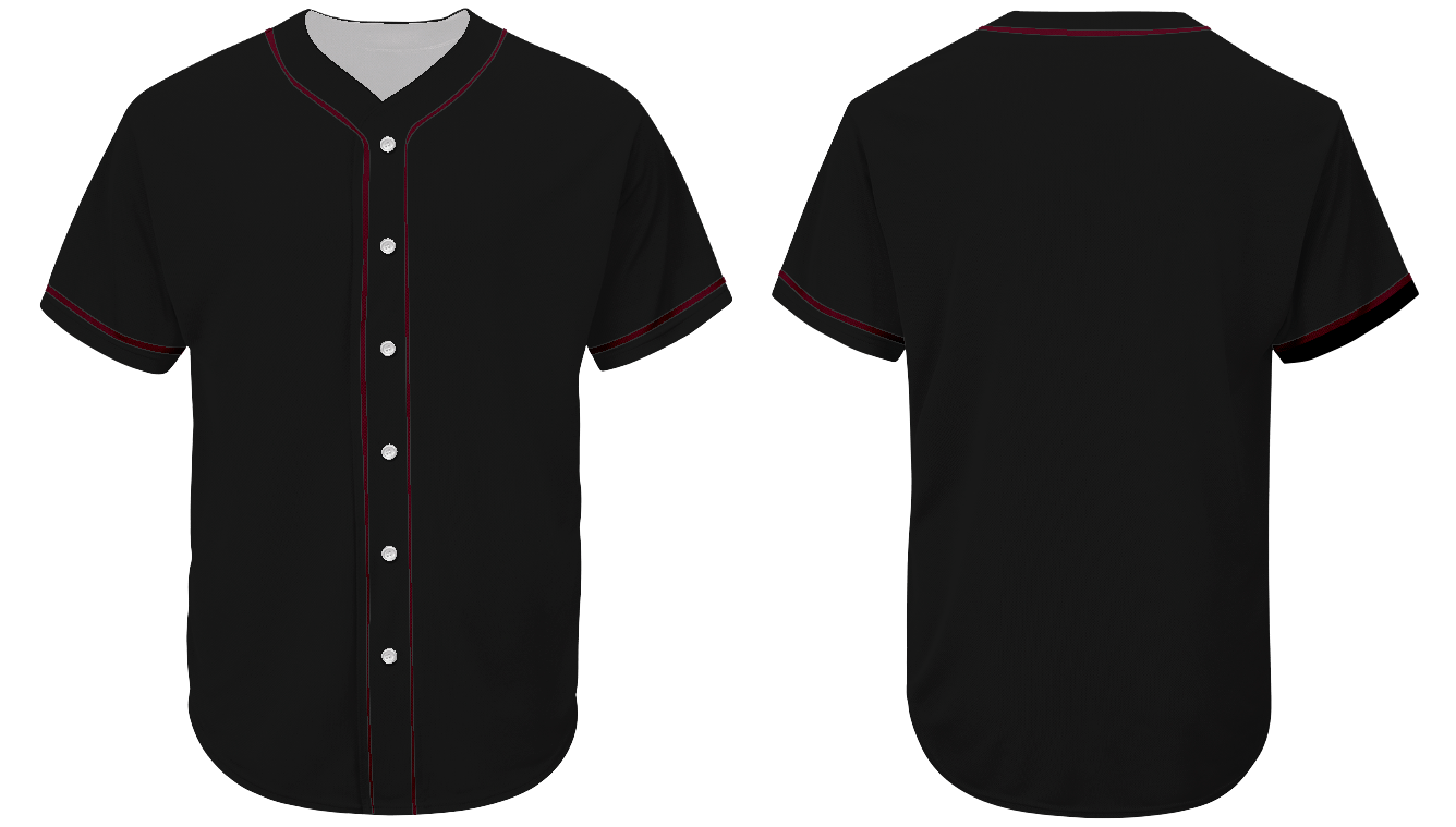 Custom pitch black  adult youth unisex full buttons softball jersey - Jersey