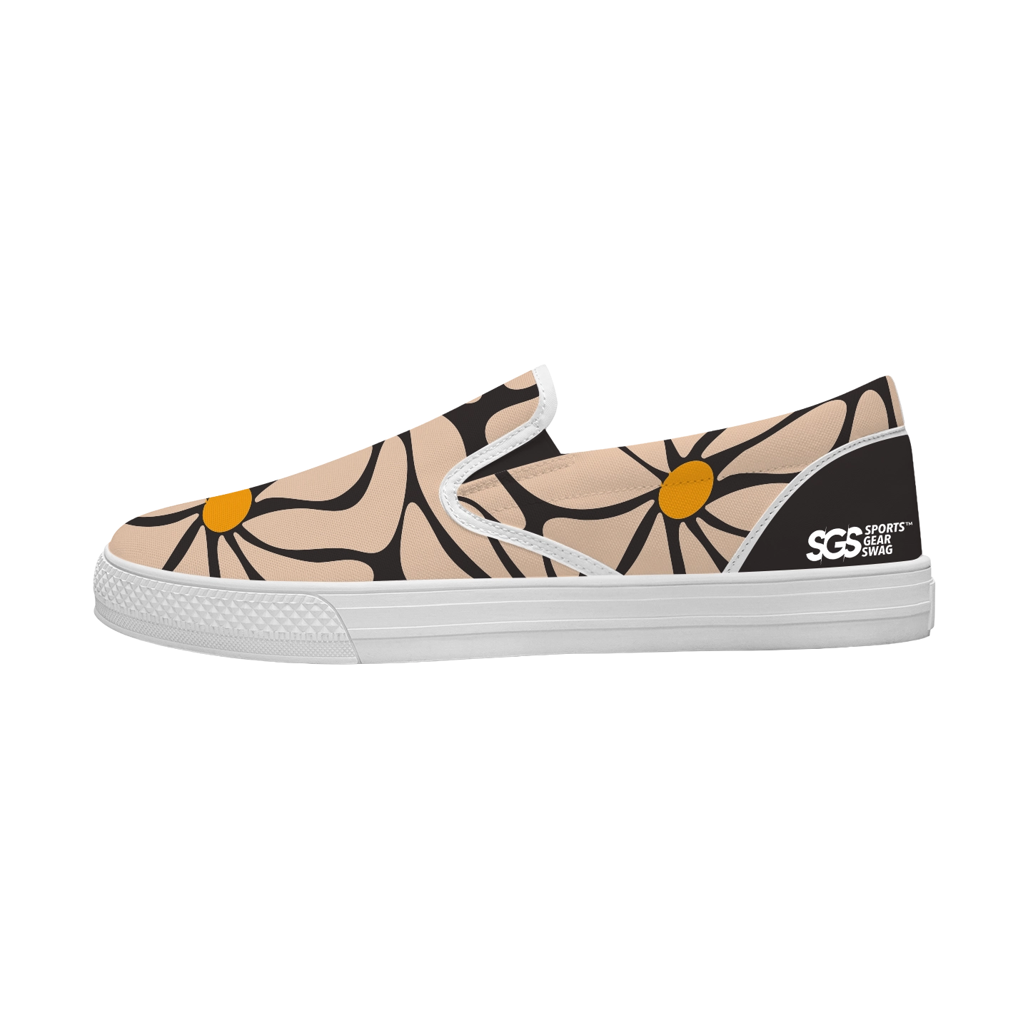 Custom slip on shoes white bloom - Slip-on-shoes