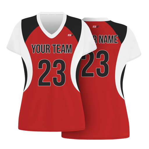 Custom red solids adult youth volleyball jersey - Jersey