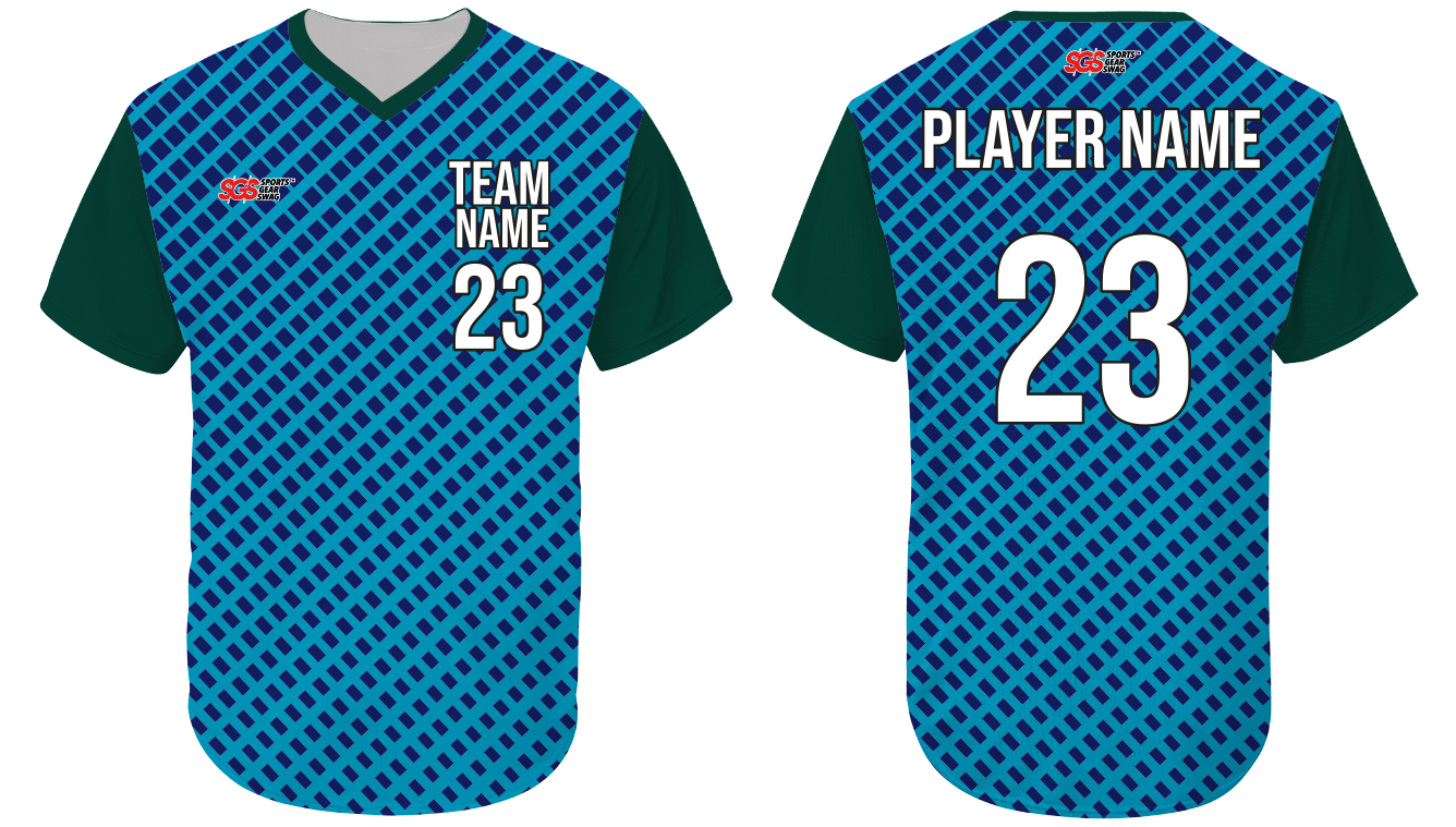 Custom square cubes lines adult youth unisex three buttons softball jersey - Jersey