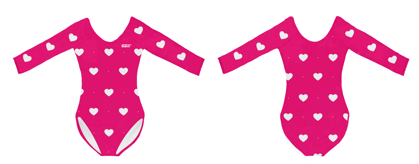 Custom youth long sleeve bathing suit full heart - Swimming-bathing-suits