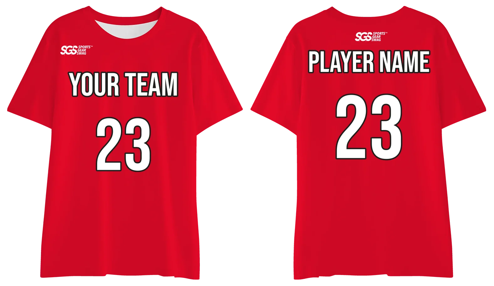 Custom red adult youth unisex comfort short-sleeve t shirt - Jersey