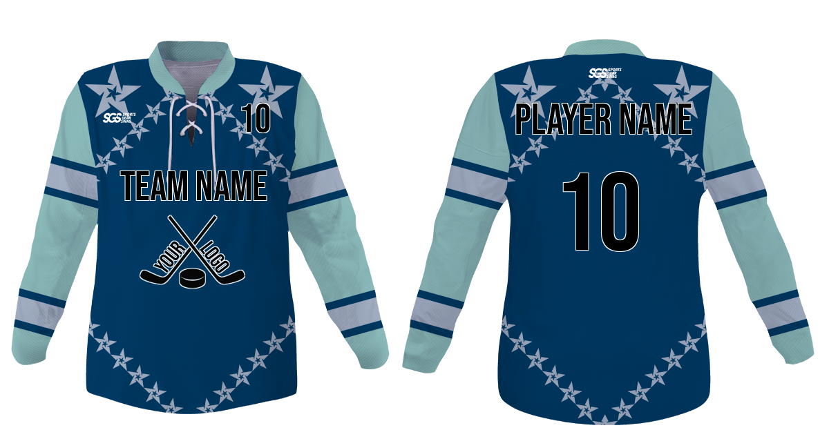 Custom aligned stars youth unisex hockey jersey laces - Jersey