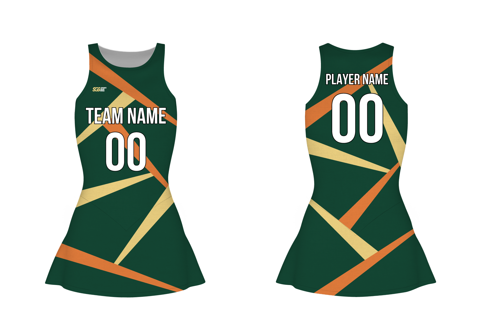 Custom figure skating sleeveless one piece uniform deep green ember adult youth plain skirt - Figure-skating-one-piece-uniforms