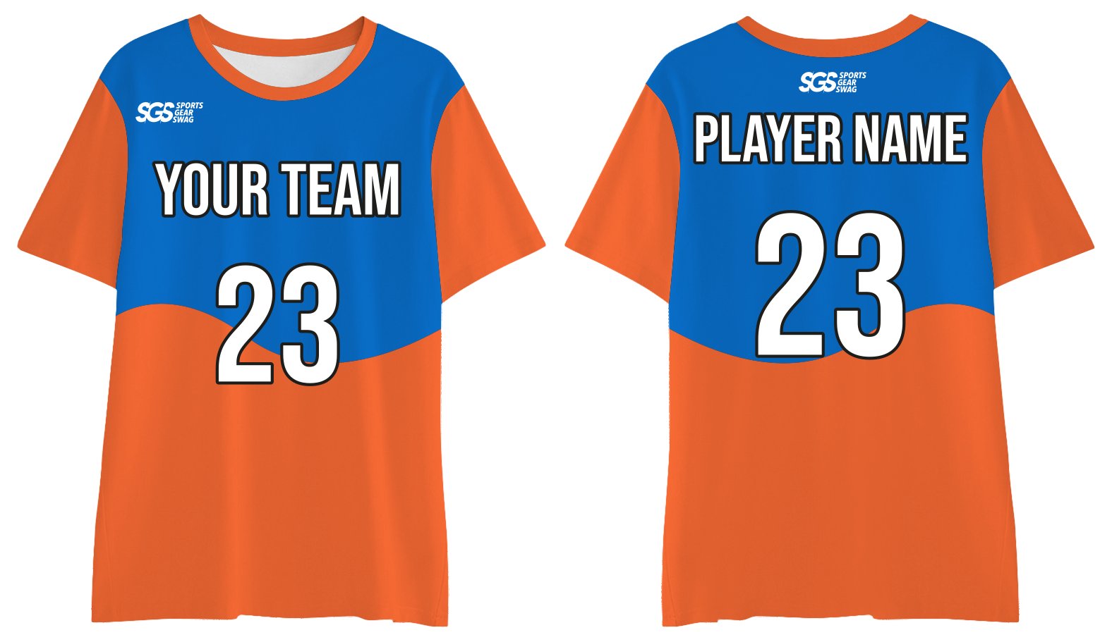 Custom blue and orange adult youth unisex shirts - Jersey