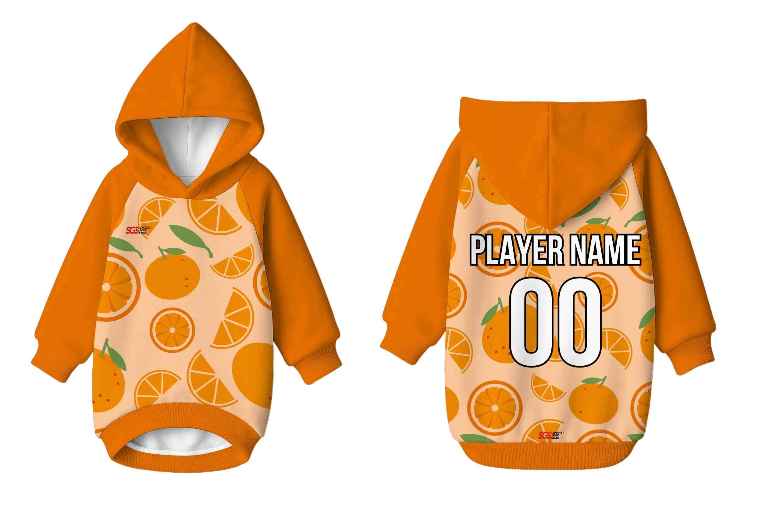 Custom pet hoodie orange design - Pets-hoodie