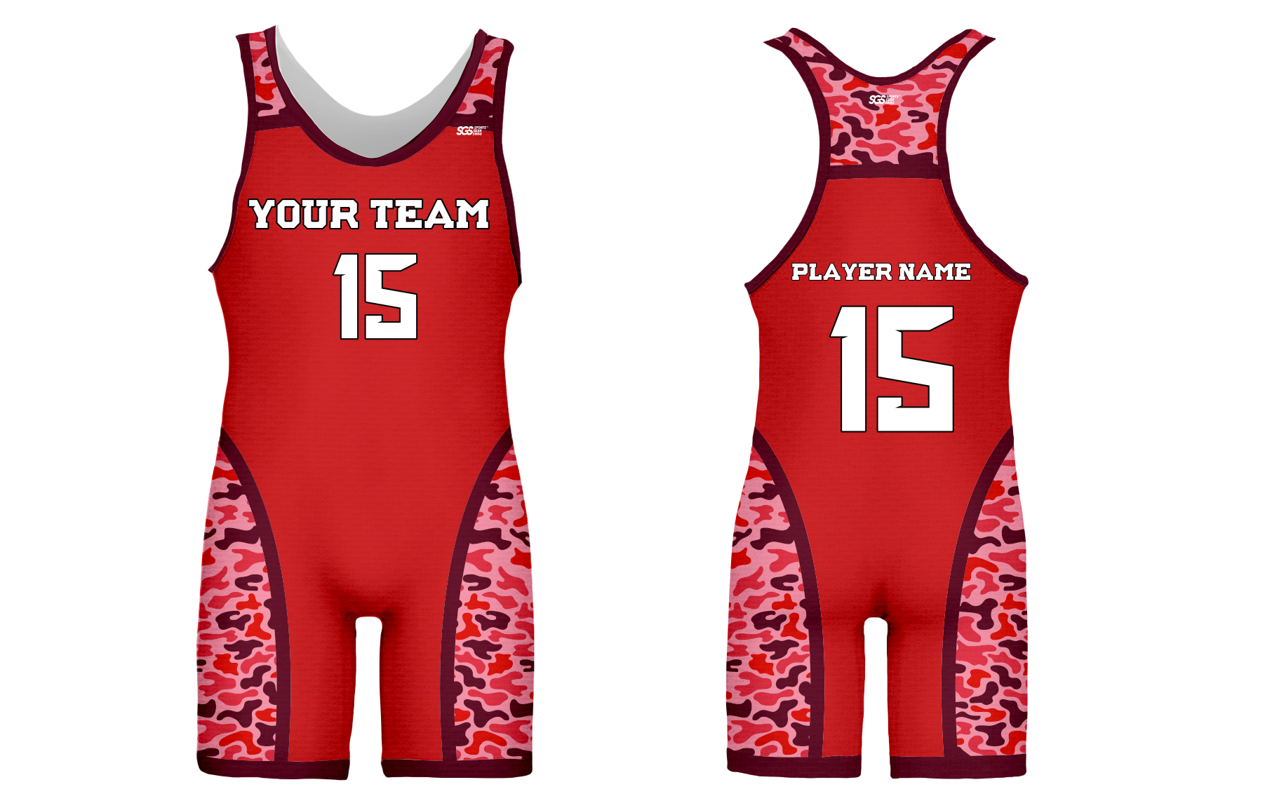 Custom ruby ruse camo adult youth unisex wrestling singlets - Wrestling-singlets