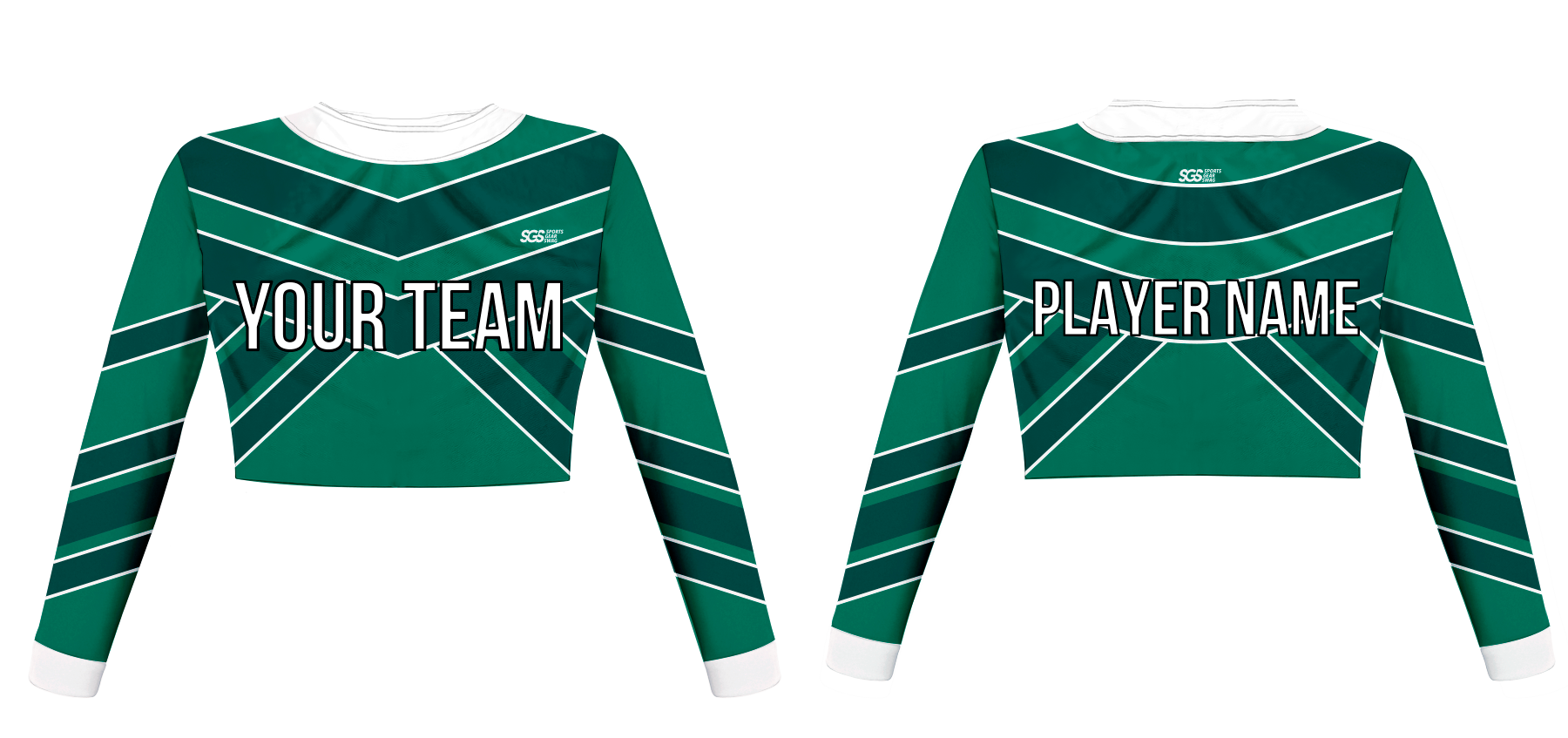 Custom coplanar lines cheerleading long sleeve crop top uniform - Jersey