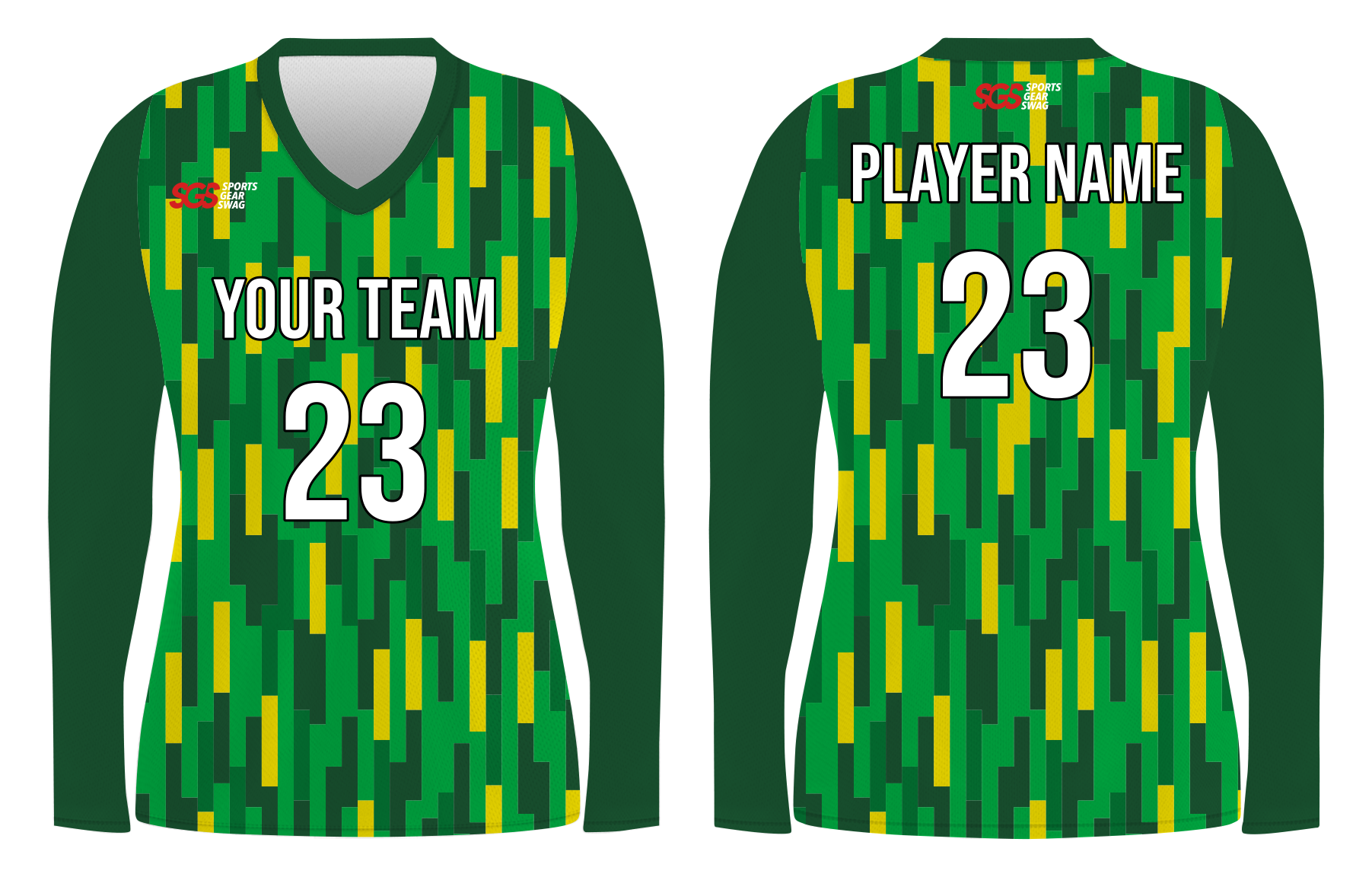 Custom blocks camo adult youth unisex long sleeve volleyball jersey - Jersey