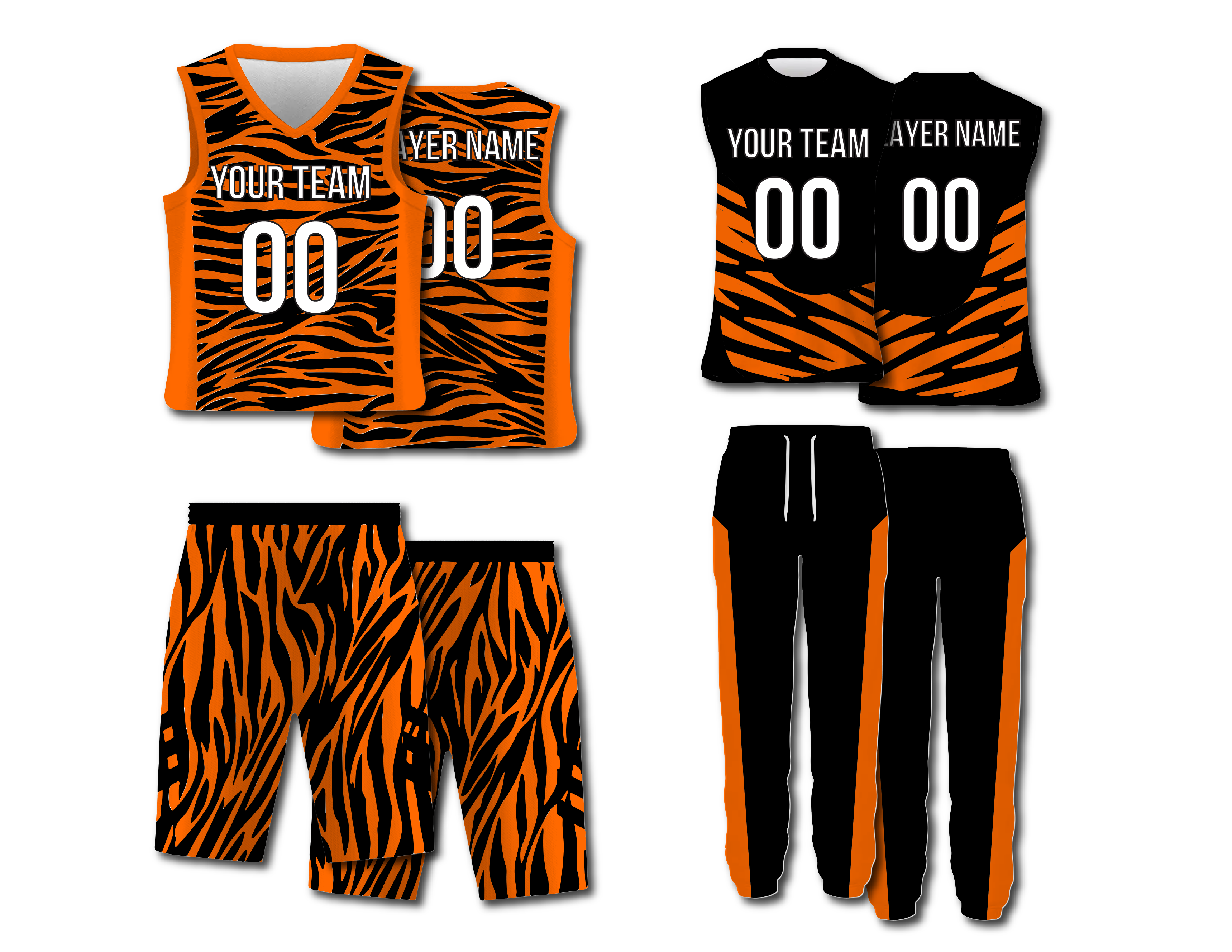 Custom basketball jersey reversible uniform adult youth unisex tiger looks - Jersey
