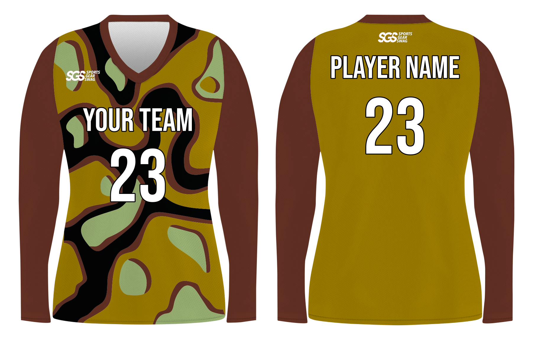 Custom camo footprint design youth adult volleyball jersey long sleeve - Jersey