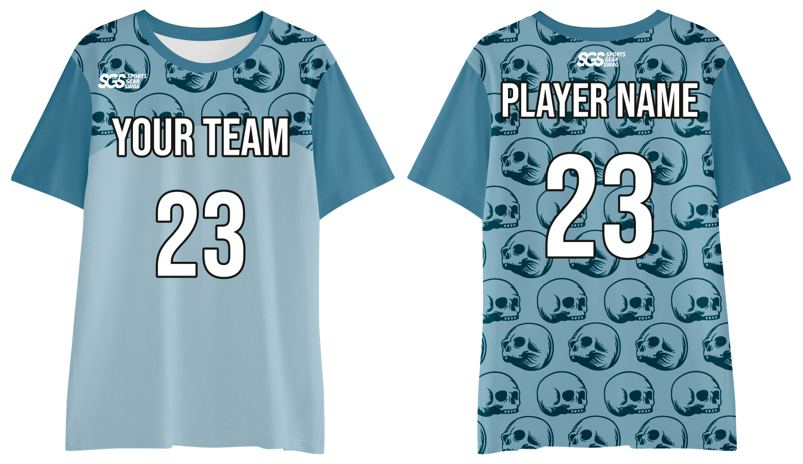 Custom moisture-wicking skull  adult youth unisex shirt - Jersey