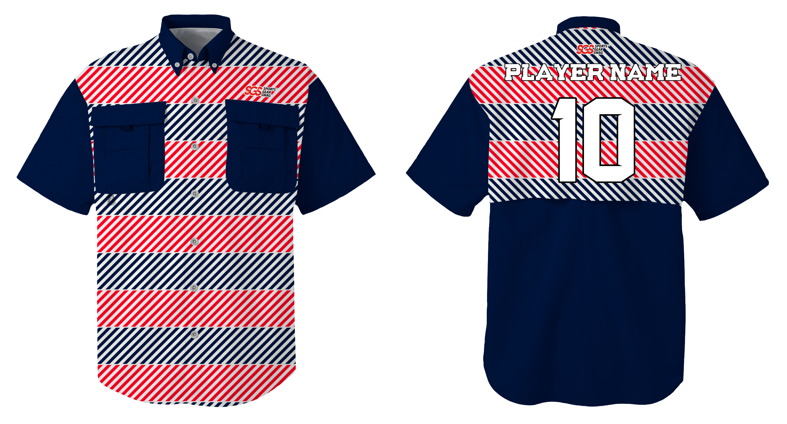 Custom fishing shirt adult youth unisex patriotic stripes - Jersey