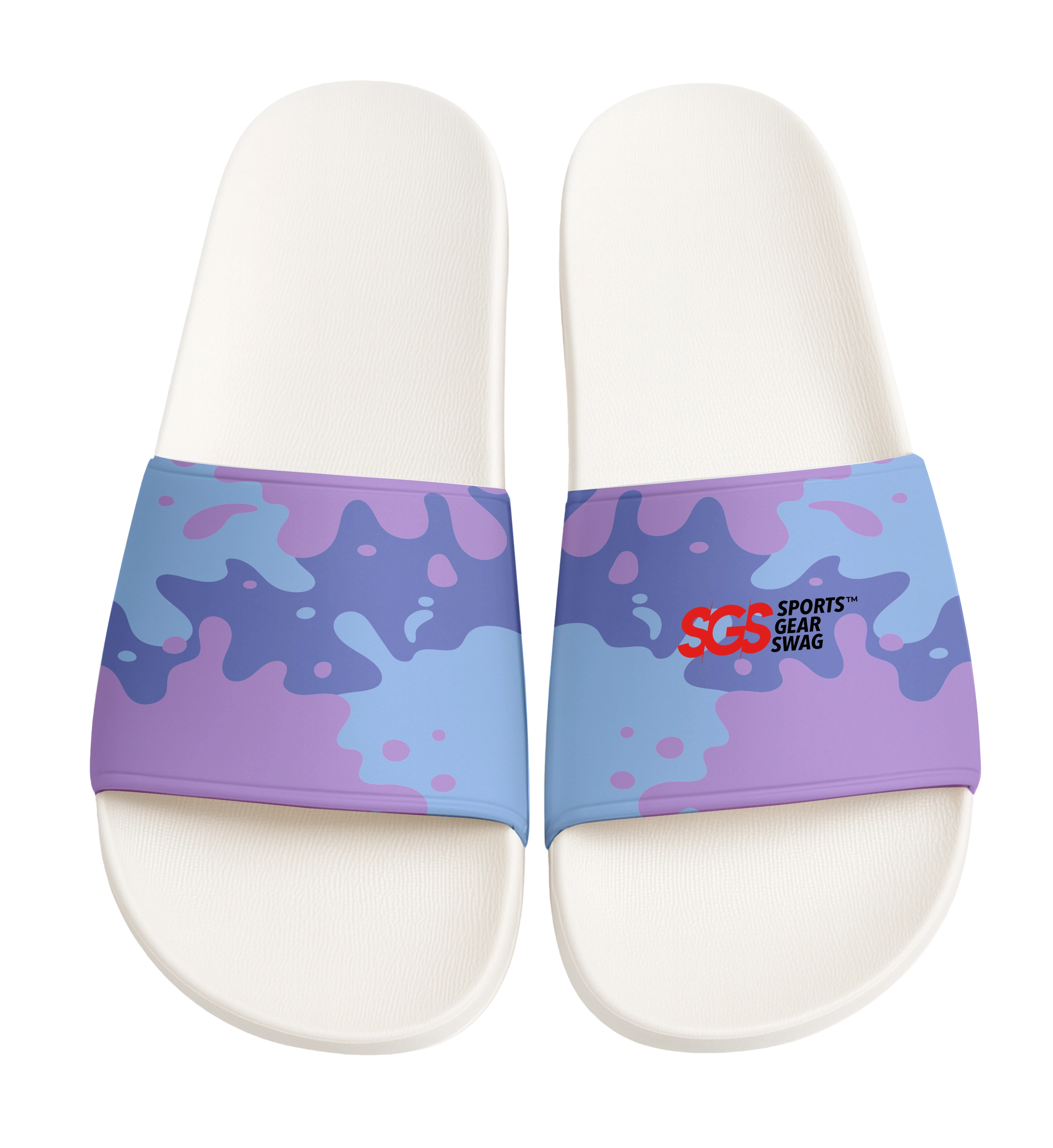 Custom slides white unisex ripple - Slides