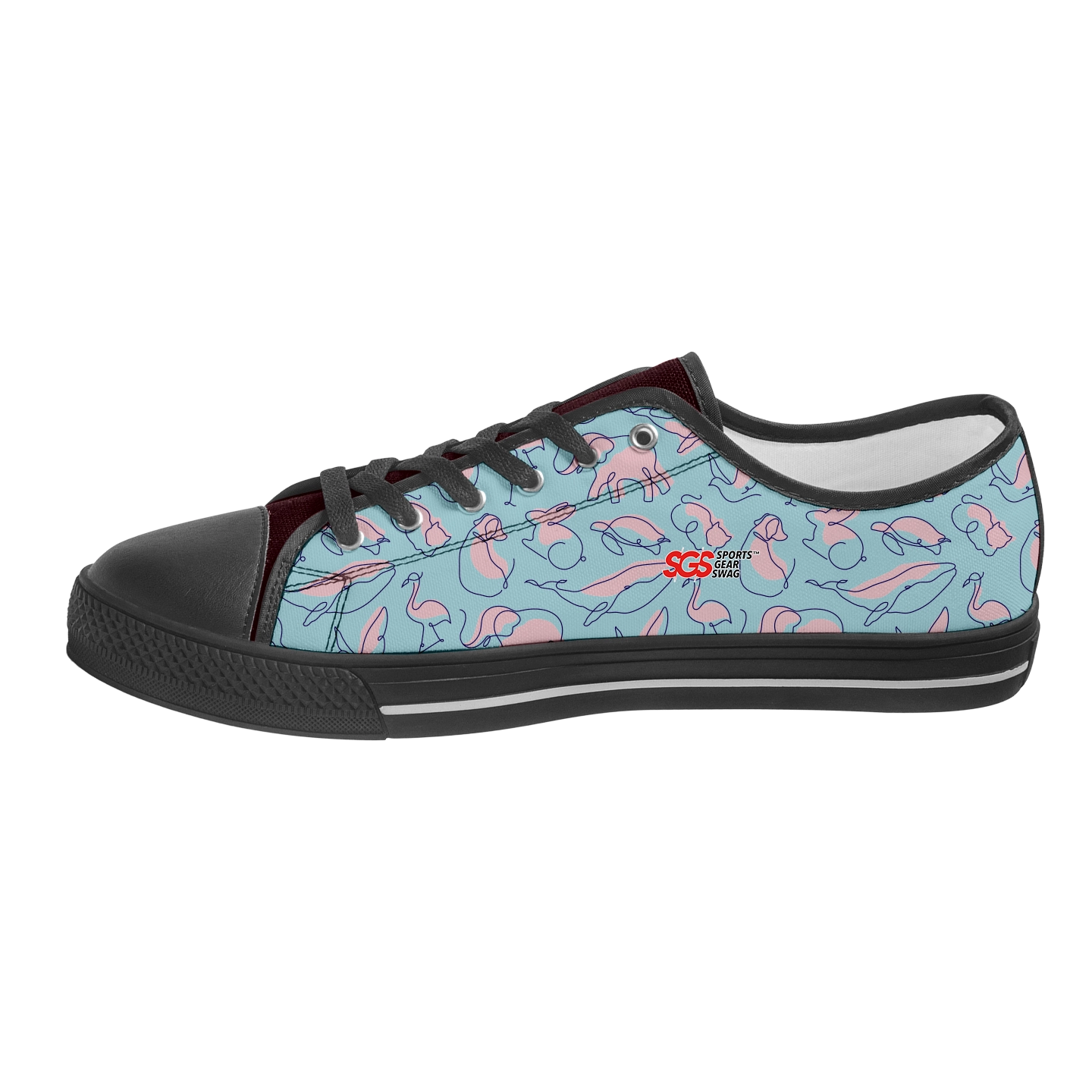 Custom low top canvas shoes black daily - Low-top-shoes