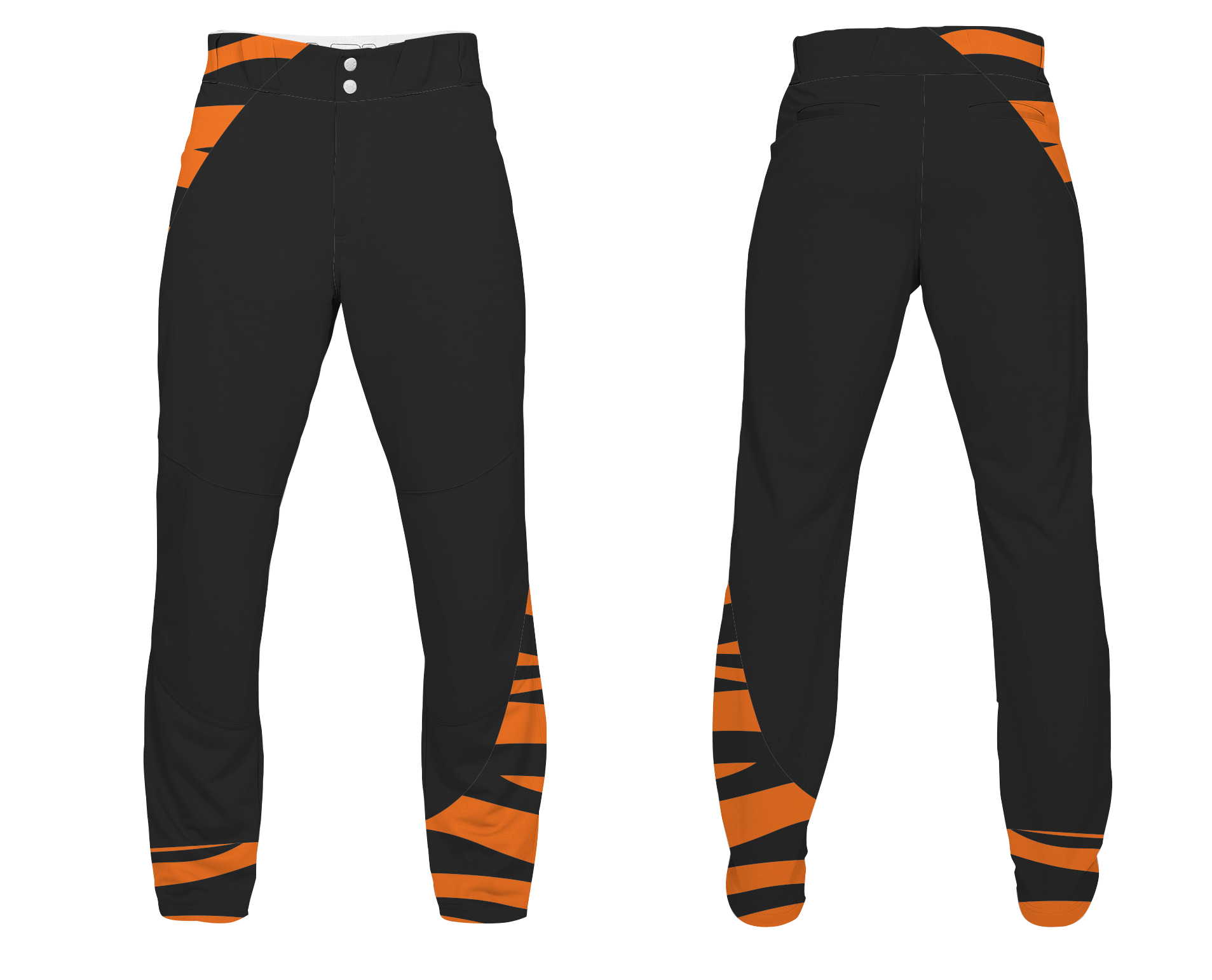 Custom tiger stripe animal adult youth unisex softball pants - Softball-pants