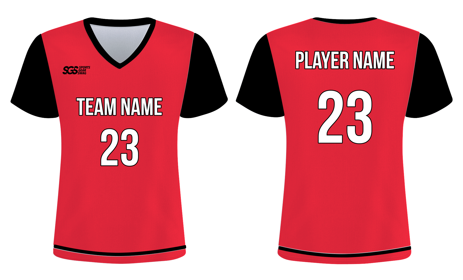 Custom full red solids adult youth soccer jersey - Jersey