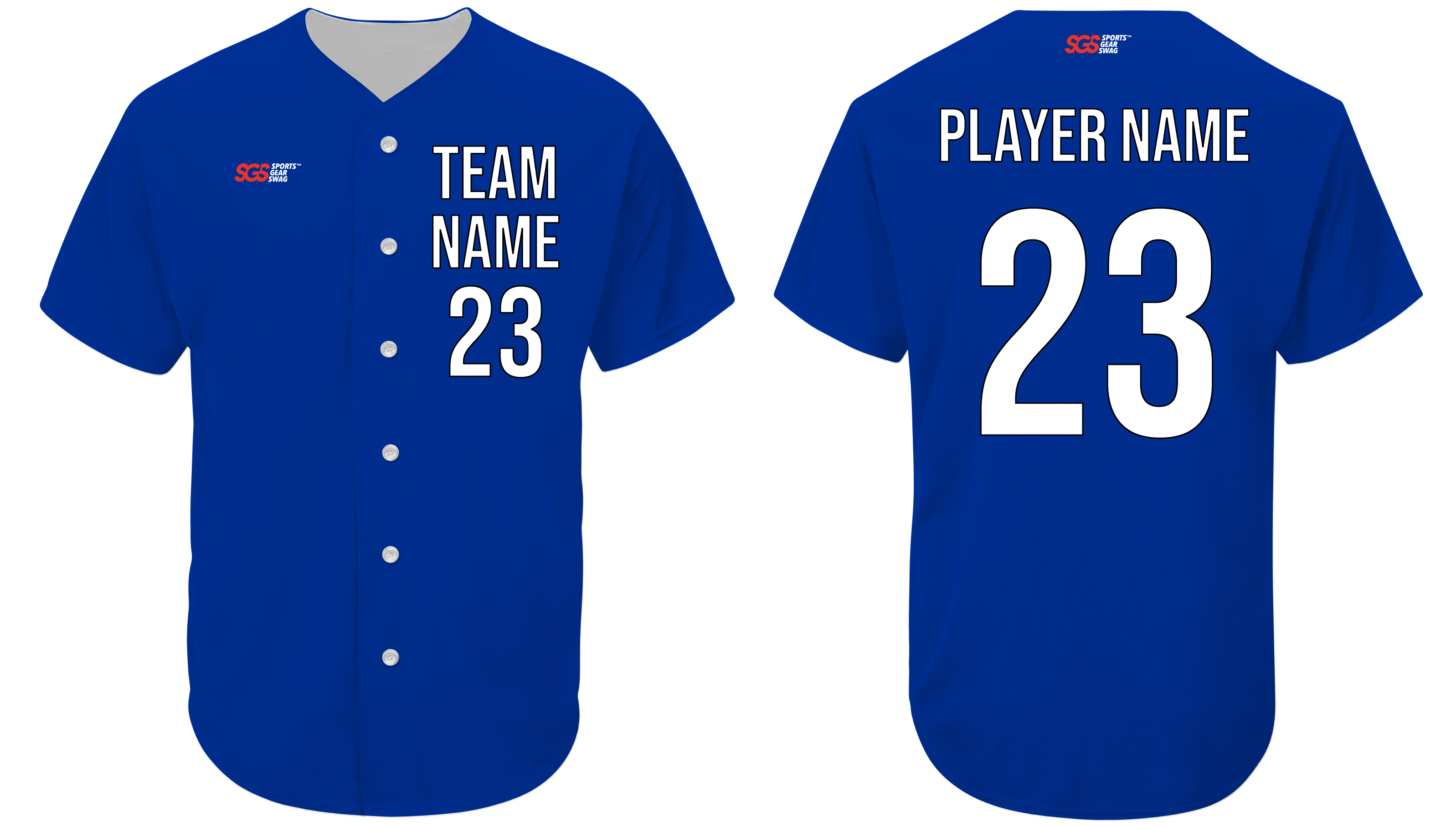 Custom solid blue adult youth unisex full buttons baseball jersey - Jersey