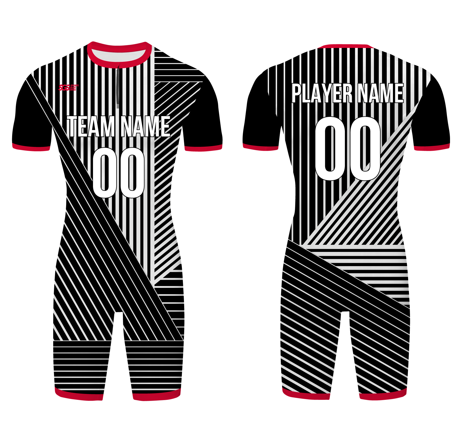 Custom water men speed suit panda lines - Men-water-speed-suits