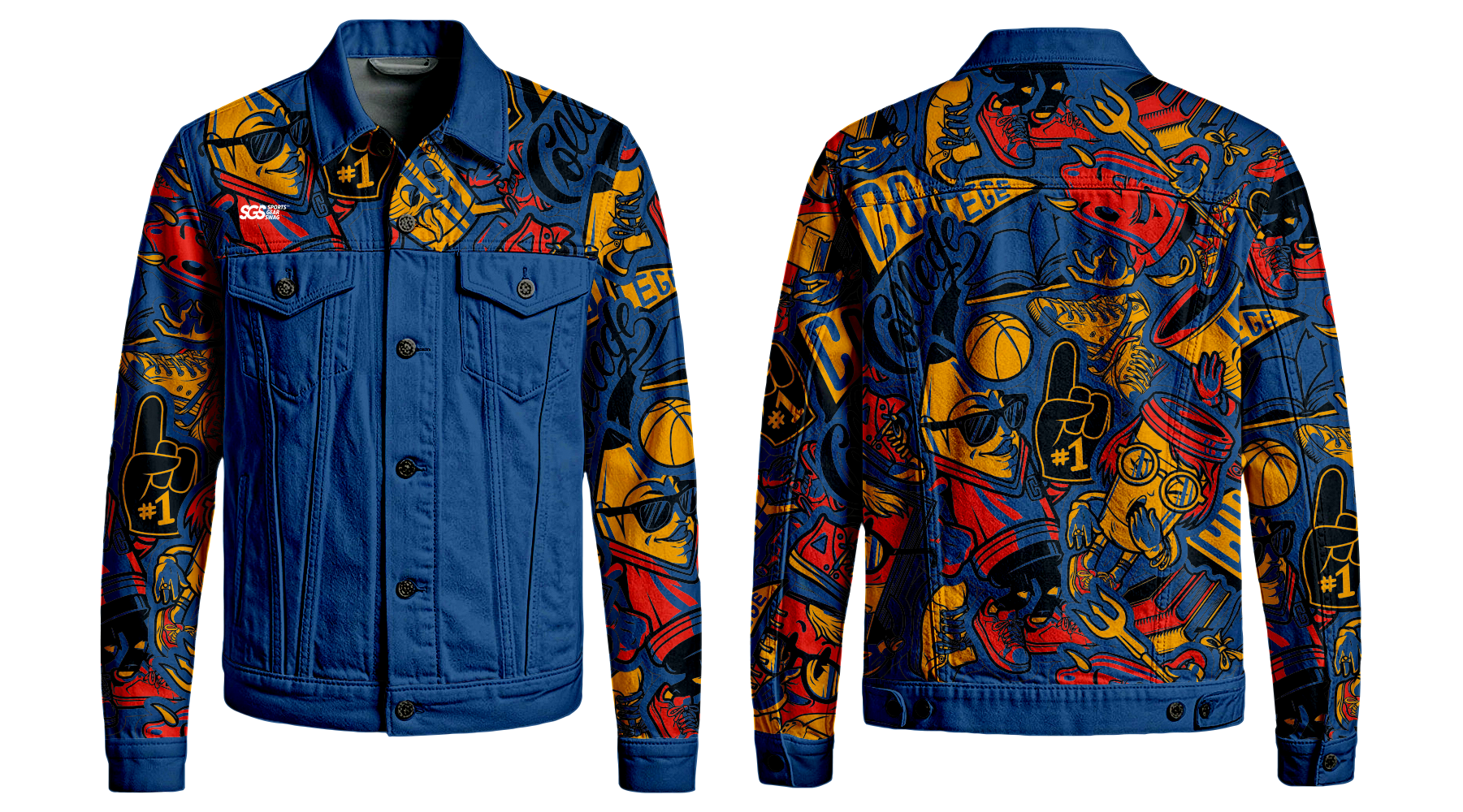 Custom denim jacket adult youth unisex heritage fade - Denim-jacket