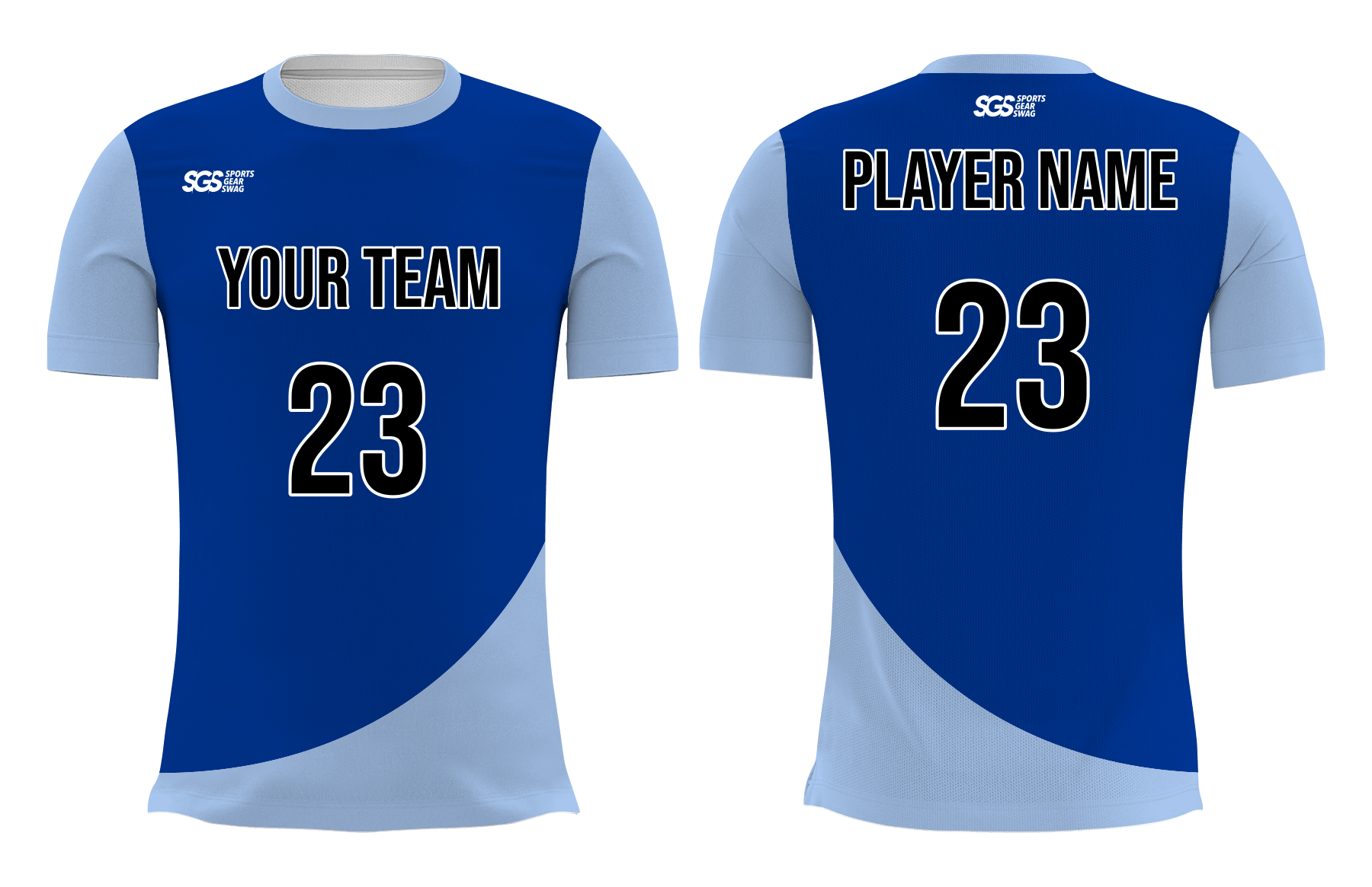 Custom blue solids adult youth volleyball  unisex jersey - Jersey