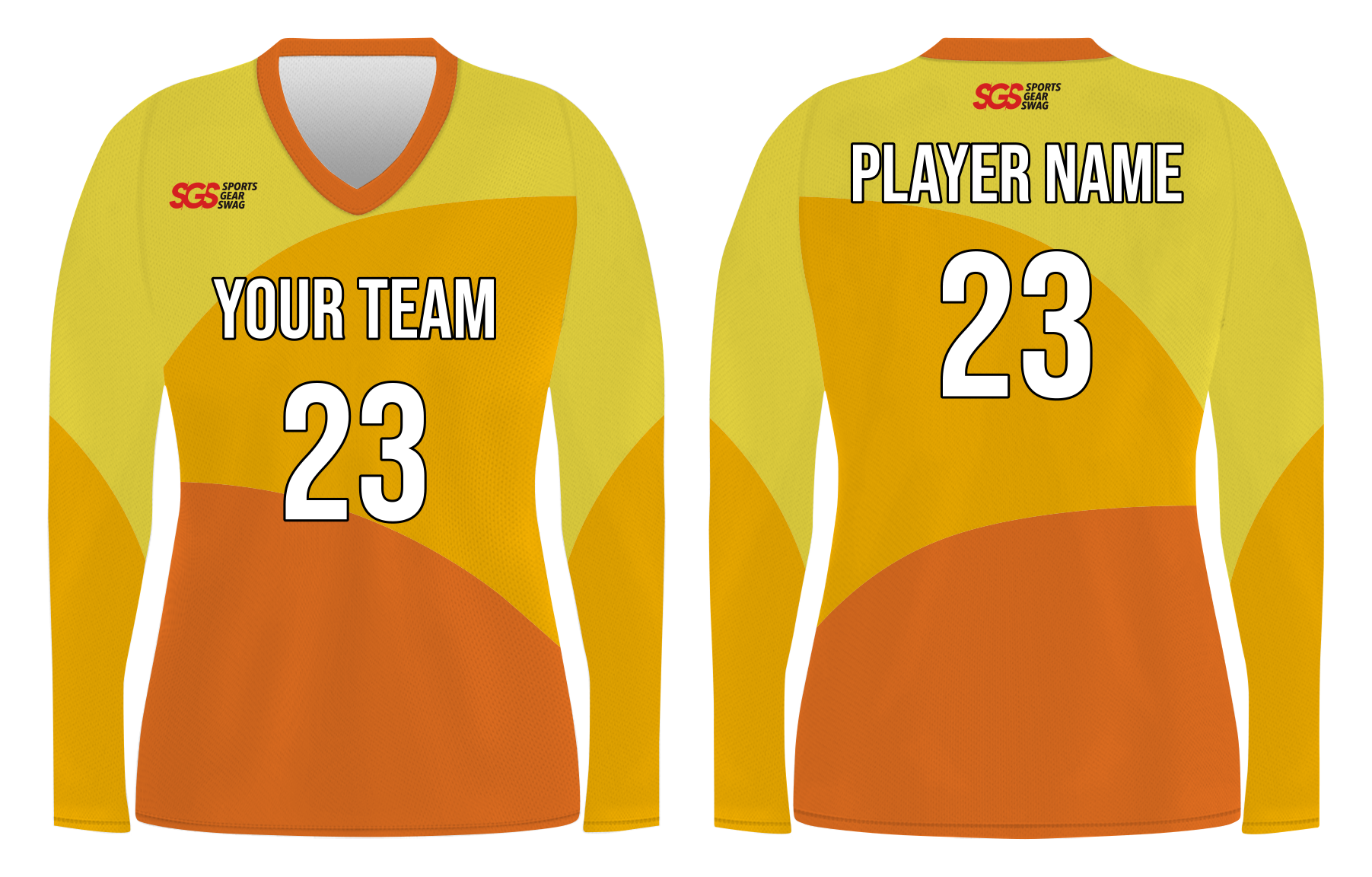 Custom diagonal solids design adult youth volleyball long sleeve jersey - Jersey