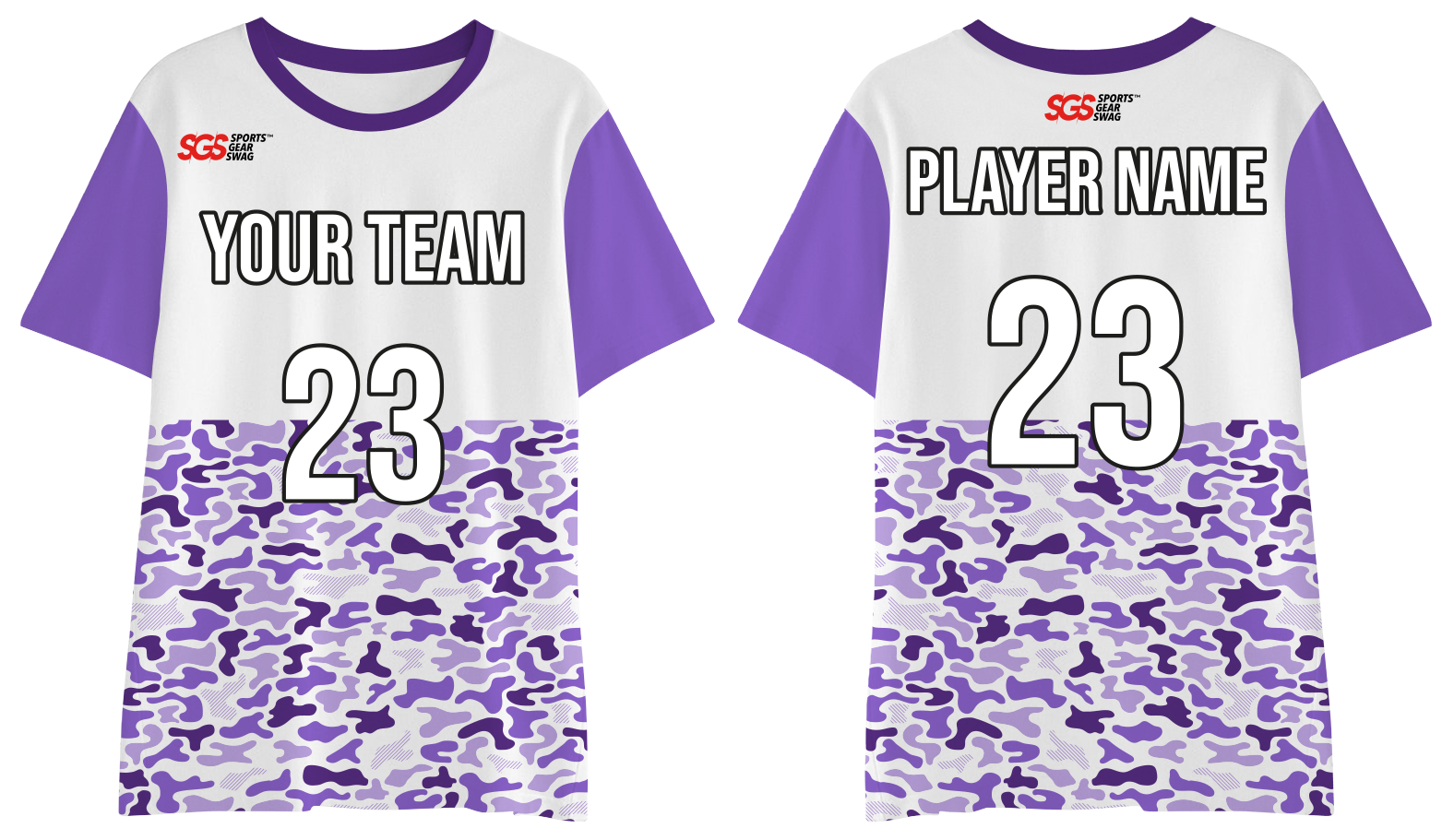 Custom pickleball shirt adult youth unisex lavender camo trim - Pickleball-jerseys