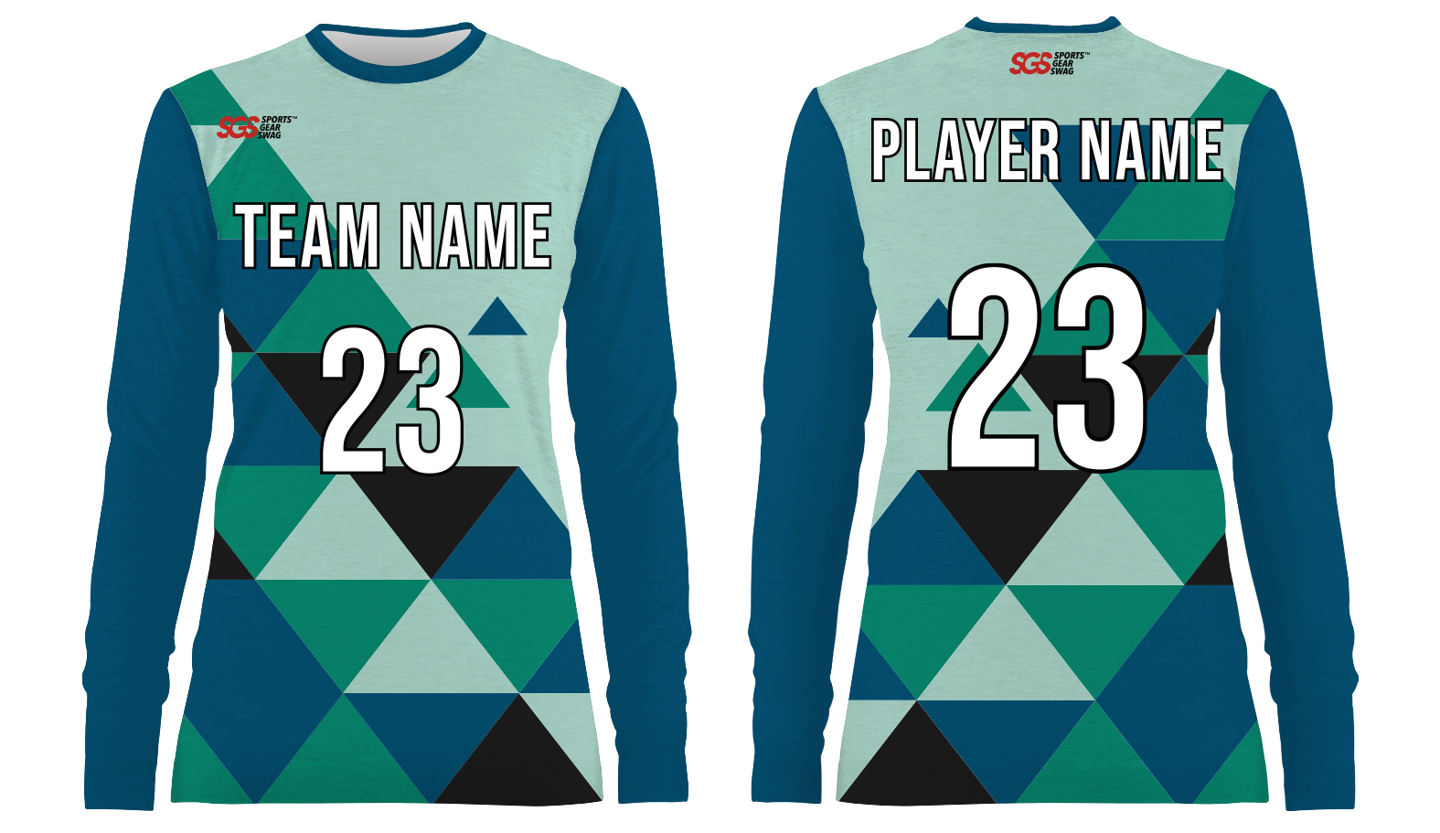 Custom abstract shapes adult youth unisex long sleeves soccer jerseys - Jersey
