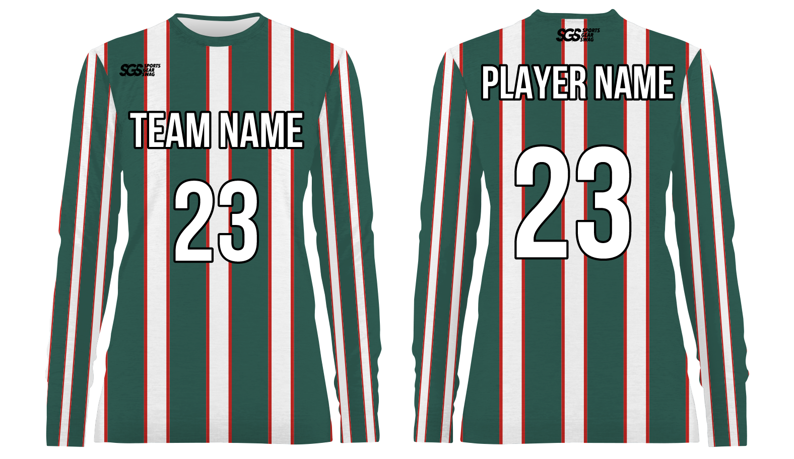 Custom vertical stripes adult youth unisex long sleeves soccer jerseys - Jersey