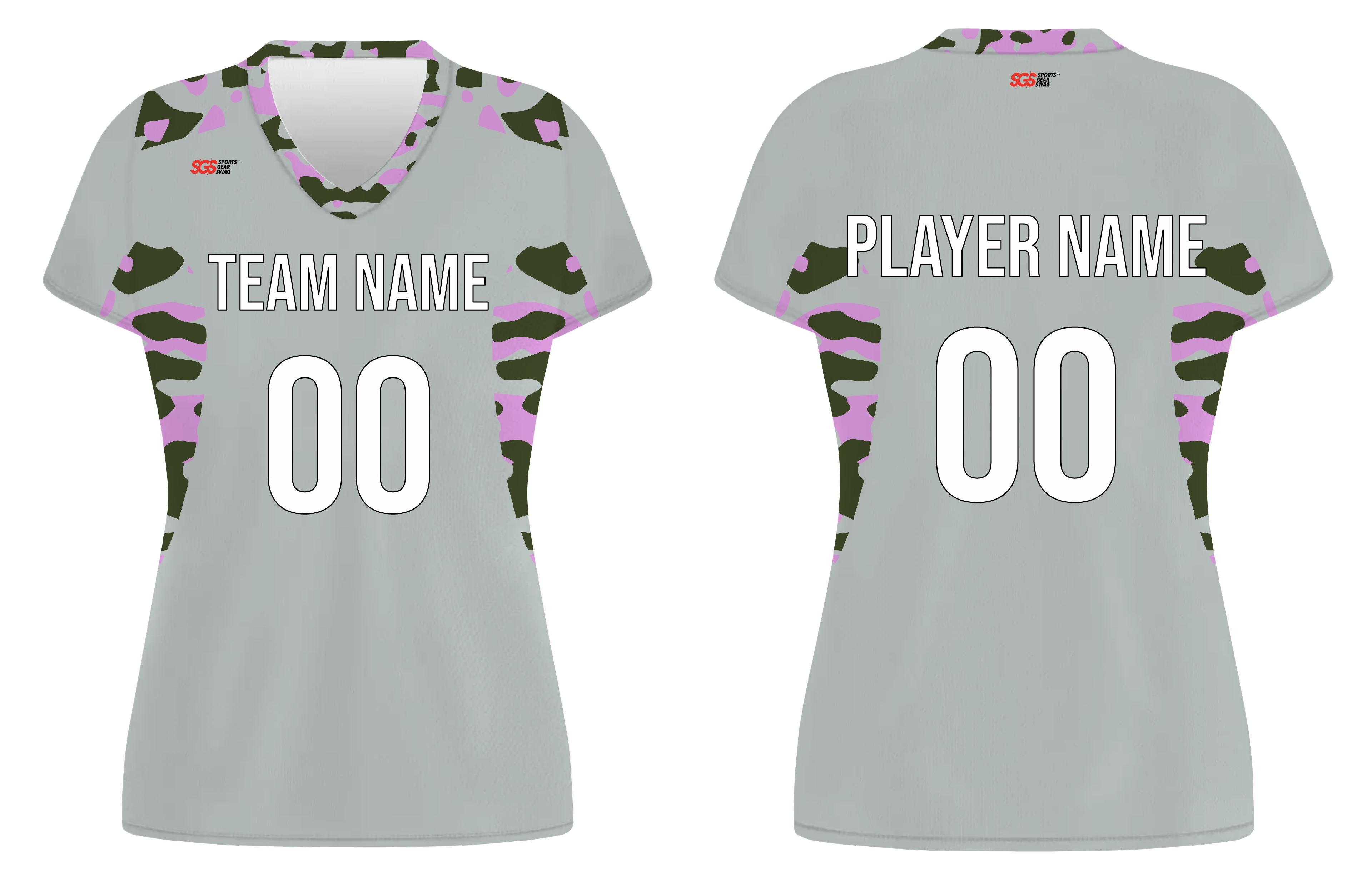 Custom grey camo adult youth volleyball jersey - Jersey