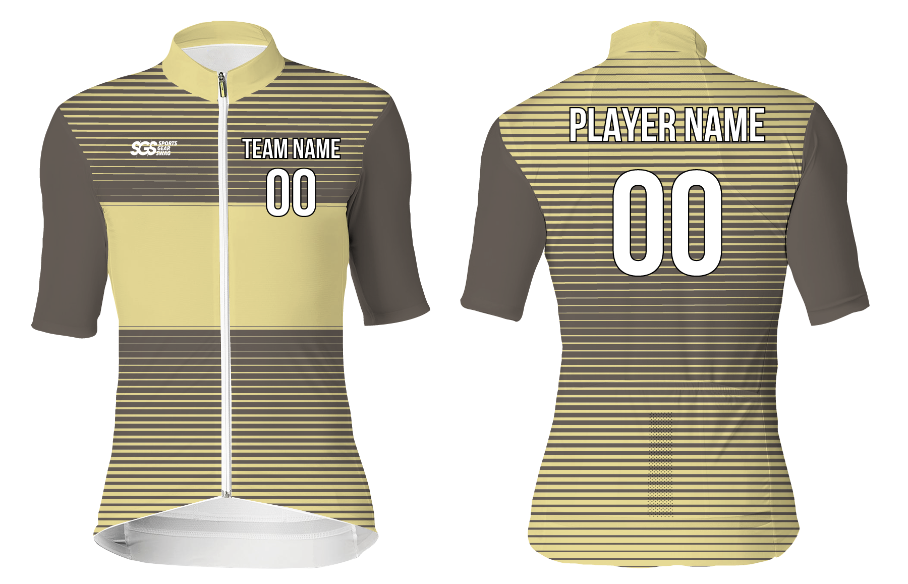 Custom cycling short sleeve adult youth unisex beige breakaway - Jersey