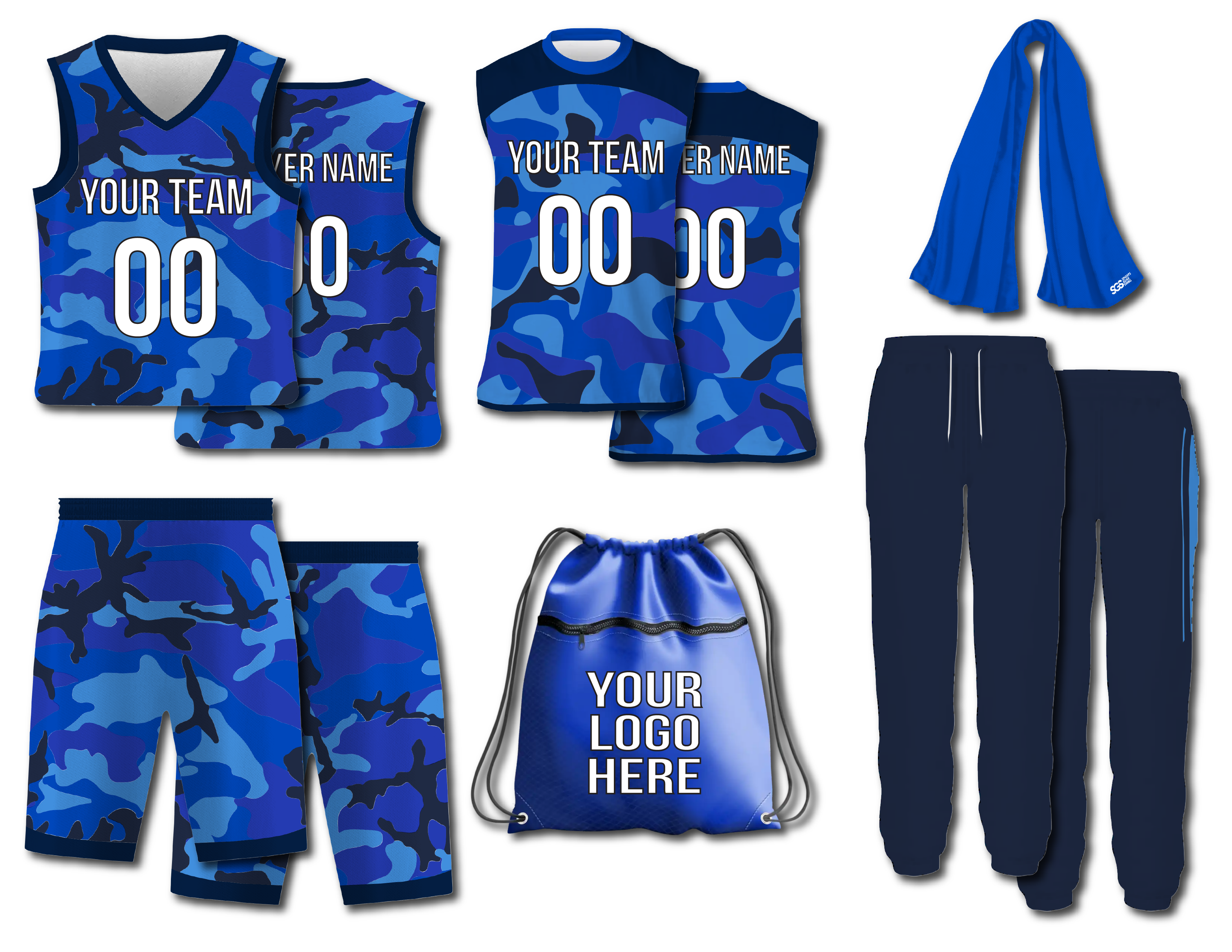 Custom night sky camo adult youth unisex basketball jersey - reversible uniform - Jersey