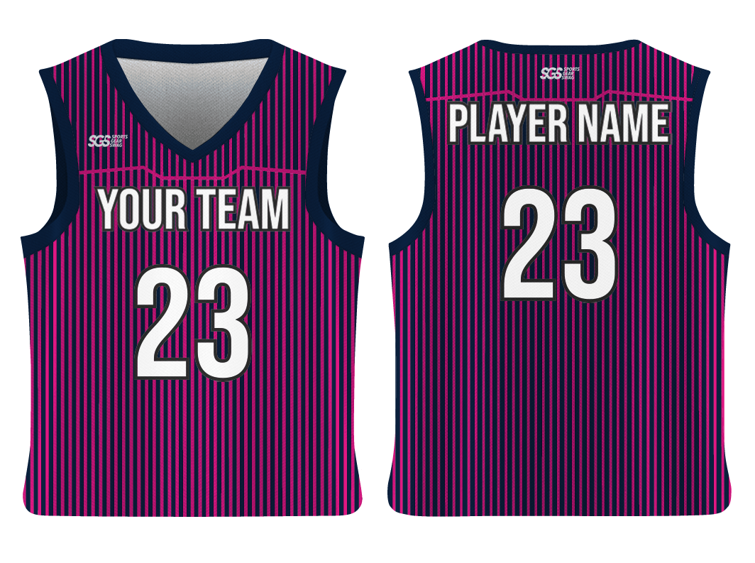 Custom close vertical lines adult youth unisex basketball jersey - reversible uniform - Jersey