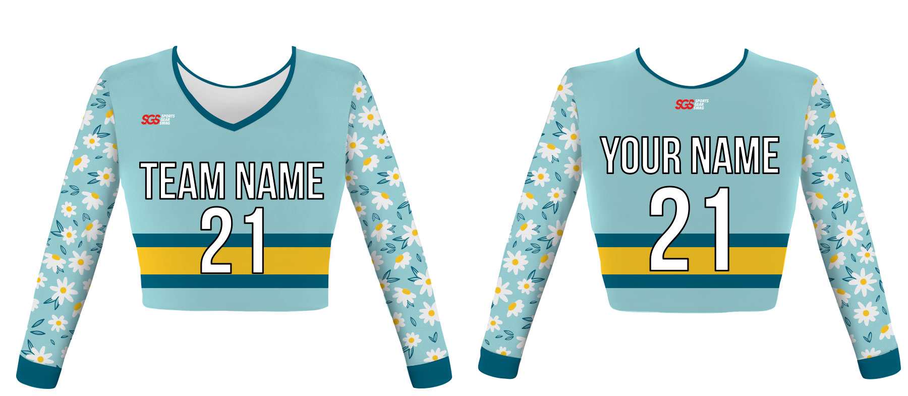Custom simple  nature adult youth unisex cheerleading long sleeve jersey - Jersey