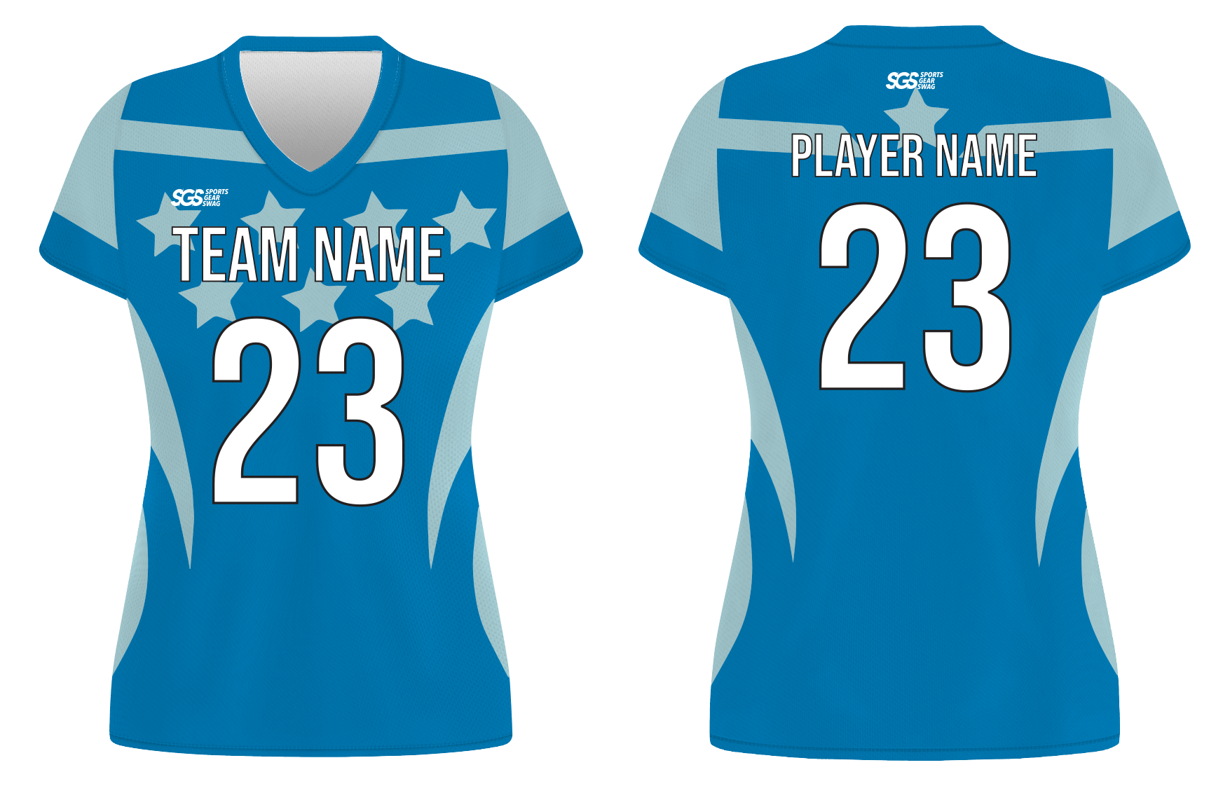 Custom blue stars adult youth volleyball jersey - Jersey